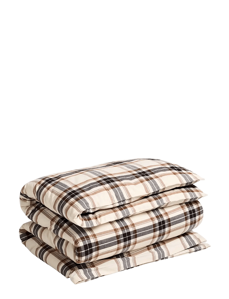 Gant - FLANNEL CHECK SINGLE DUVET - tekikotid - butternut beige - 0