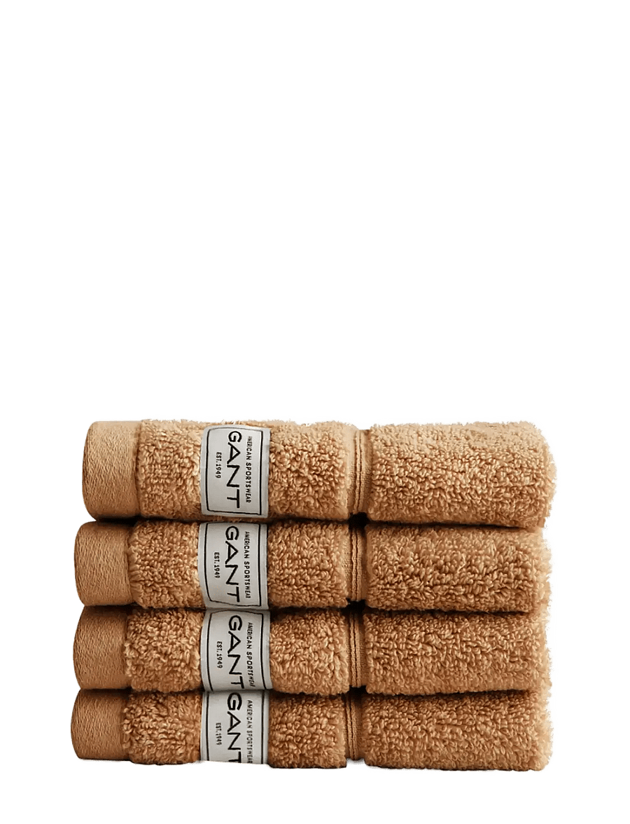 Gant - PREMIUM TOWEL 30X30 4-PACK - näorätikud - butternut beige - 0