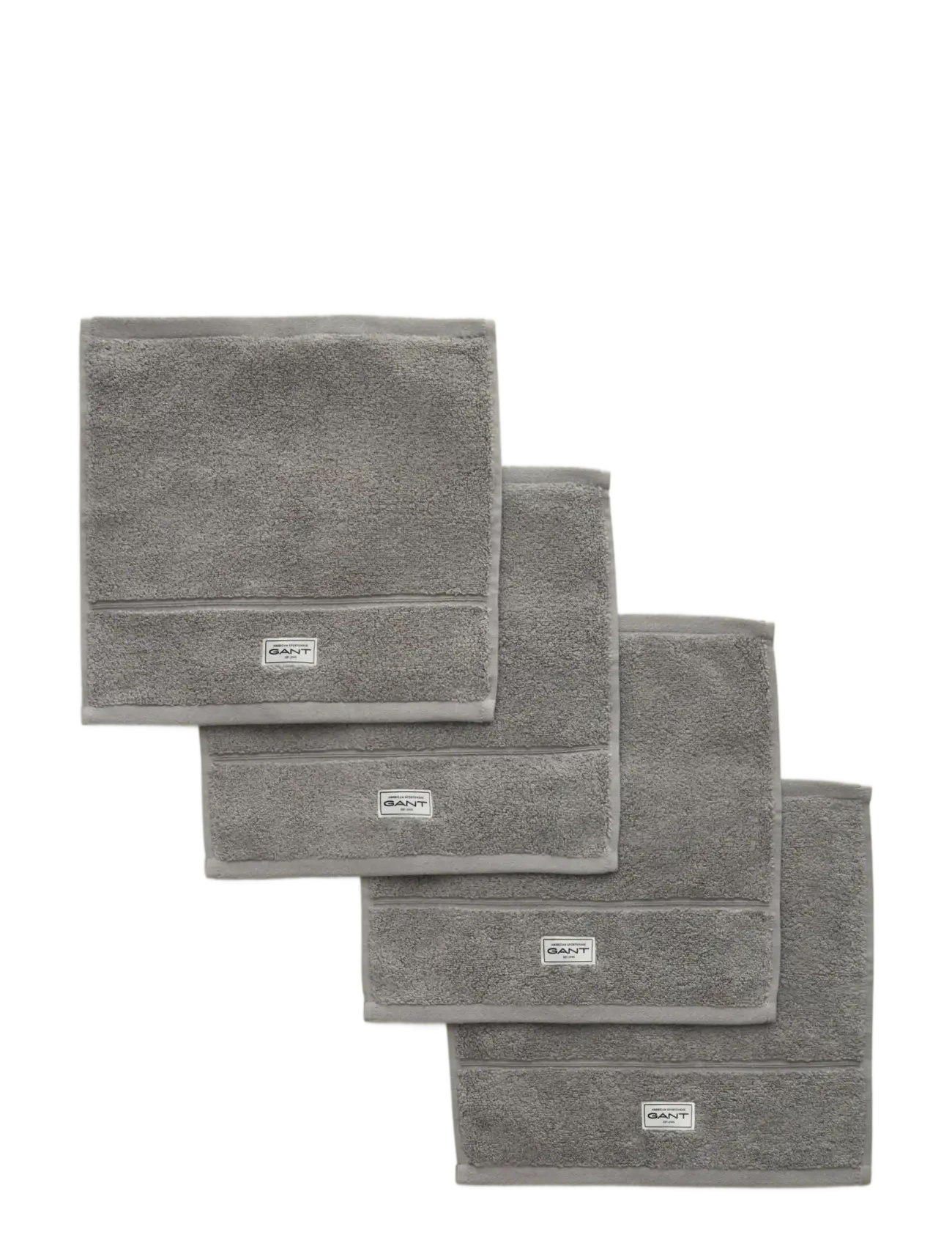 Gant - PREMIUM TOWEL 30X30 4-PACK - näorätikud - concrete grey - 1