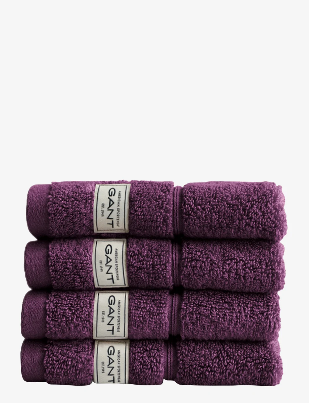 GANT - PREMIUM TOWEL 30X30 4-PACK - ansiktshanddukar - deep plum - 0