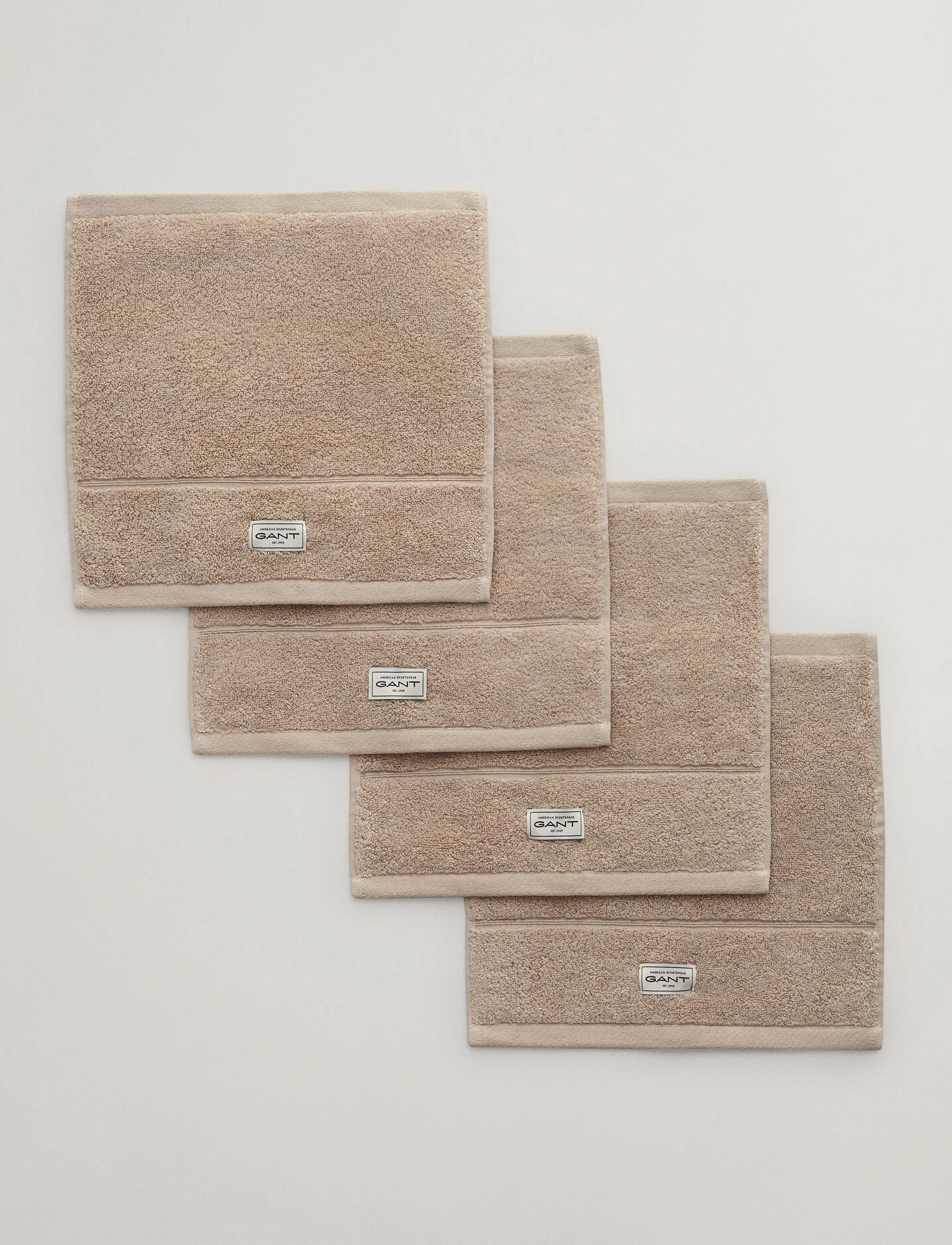 Gant - PREMIUM TOWEL 30X30 4-PACK - näorätikud - silver sand - 2