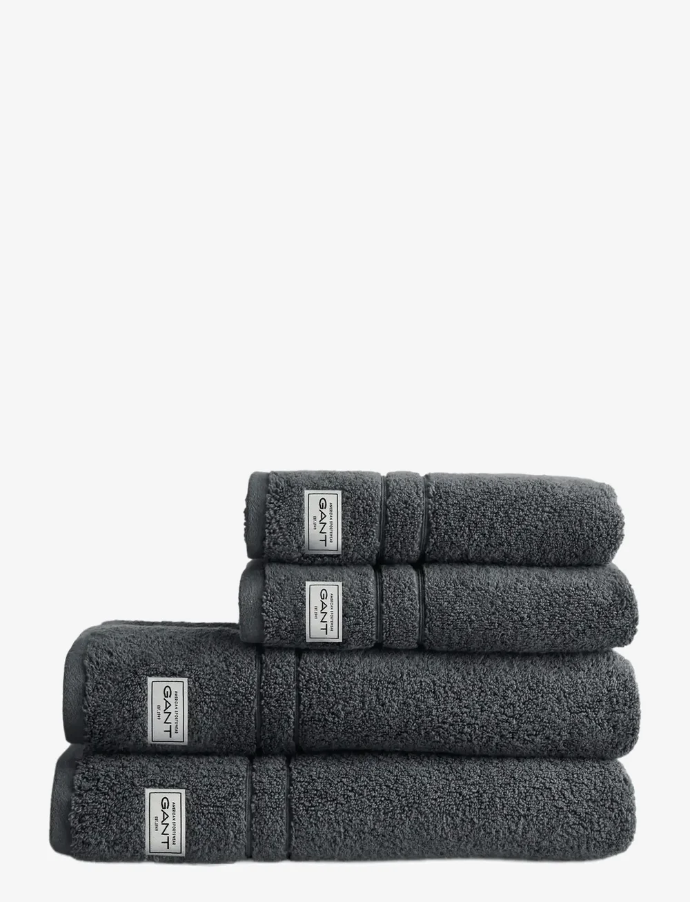 GANT - PREMIUM 4-PACK 50X70 70X140 - bath towels - anchor grey - 0