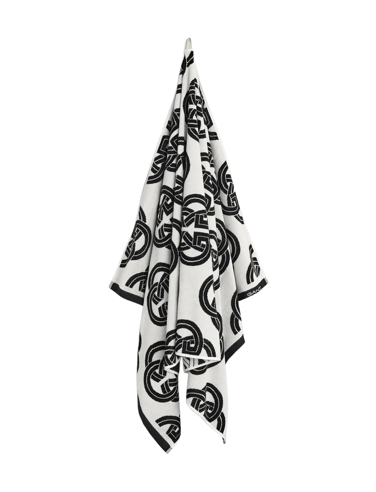 Gant MONOGRAM PRINT BEACH TOWEL - Tekstiler - BLACK / grey