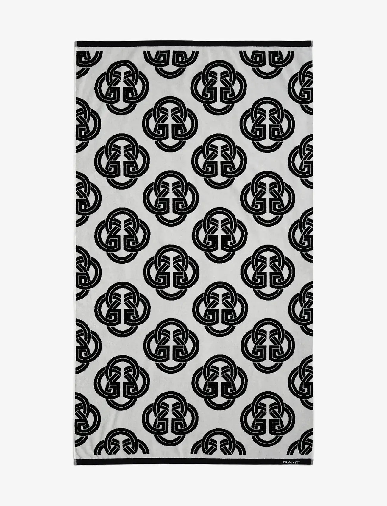 Gant - MONOGRAM PRINT BEACH TOWEL - badehåndklæder - black - 1