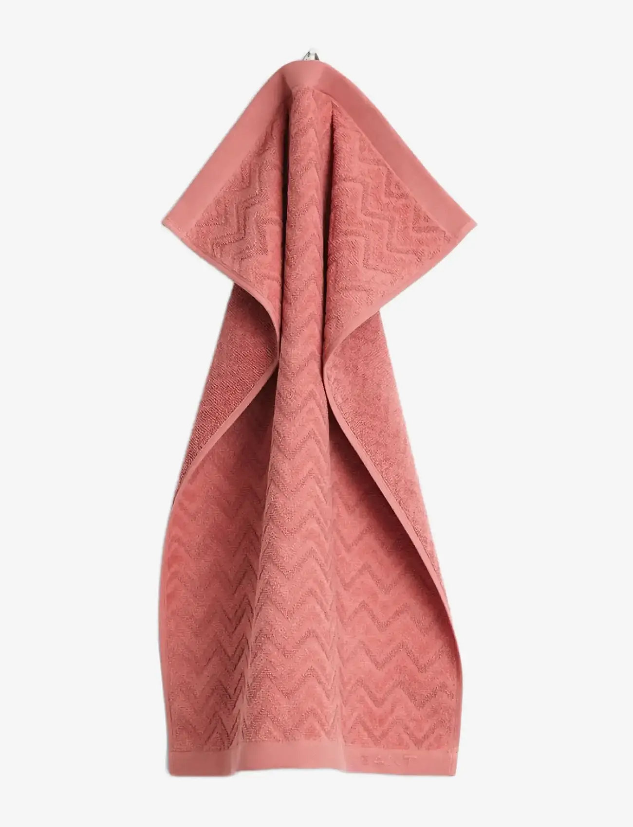 Gant - JACQUARD HERRINGBONE TOWEL 50X70 - badehåndklæder - faded brick - 0