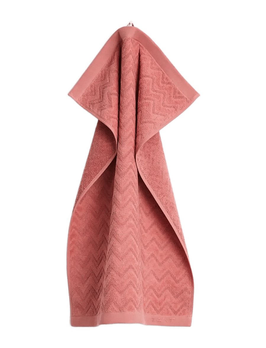 Gant - JACQUARD HERRINGBONE TOWEL 50X70 - kylpypyyhkeet - faded brick - 0