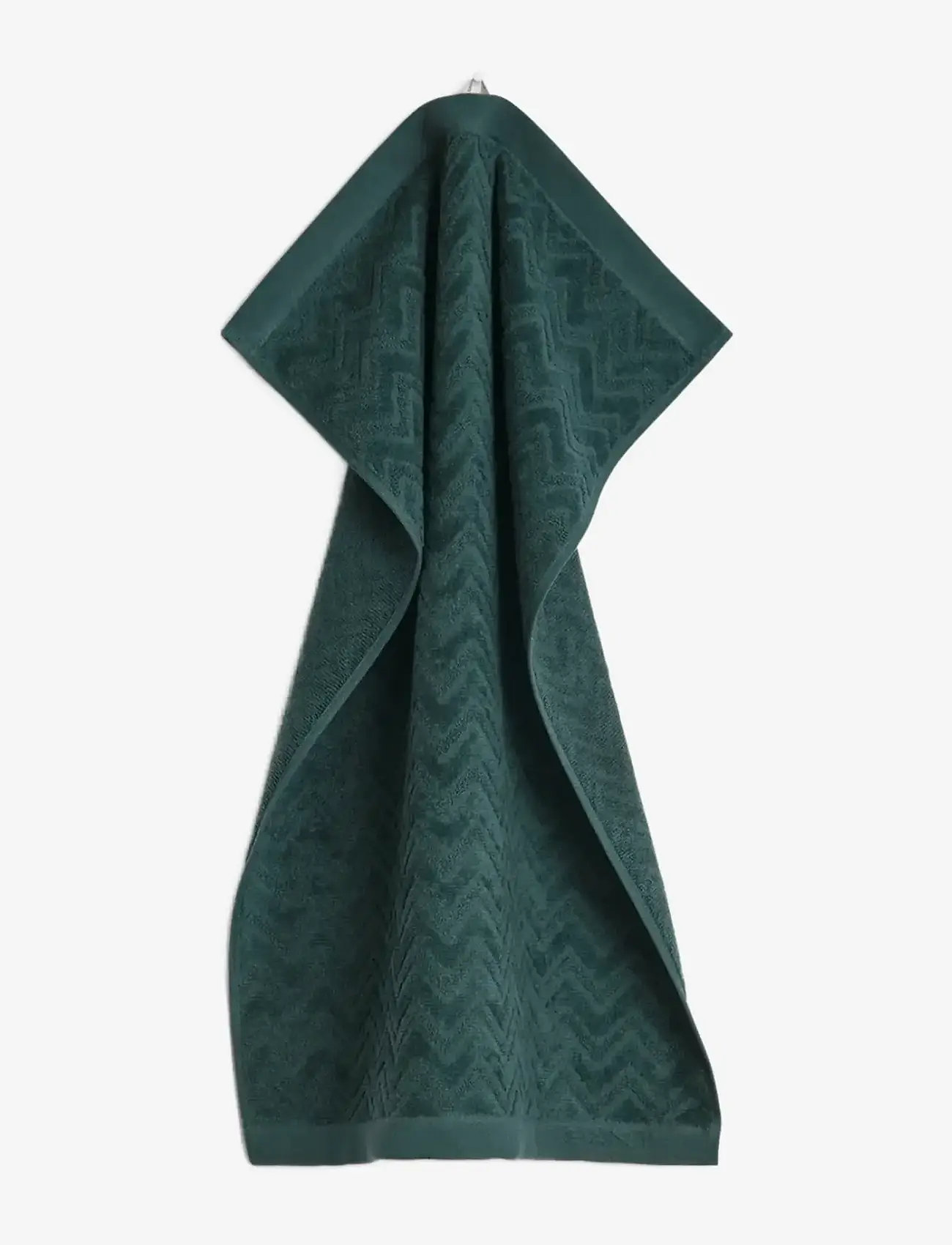 Gant - JACQUARD HERRINGBONE TOWEL 50X70 - badehåndklæder - tartan green - 0