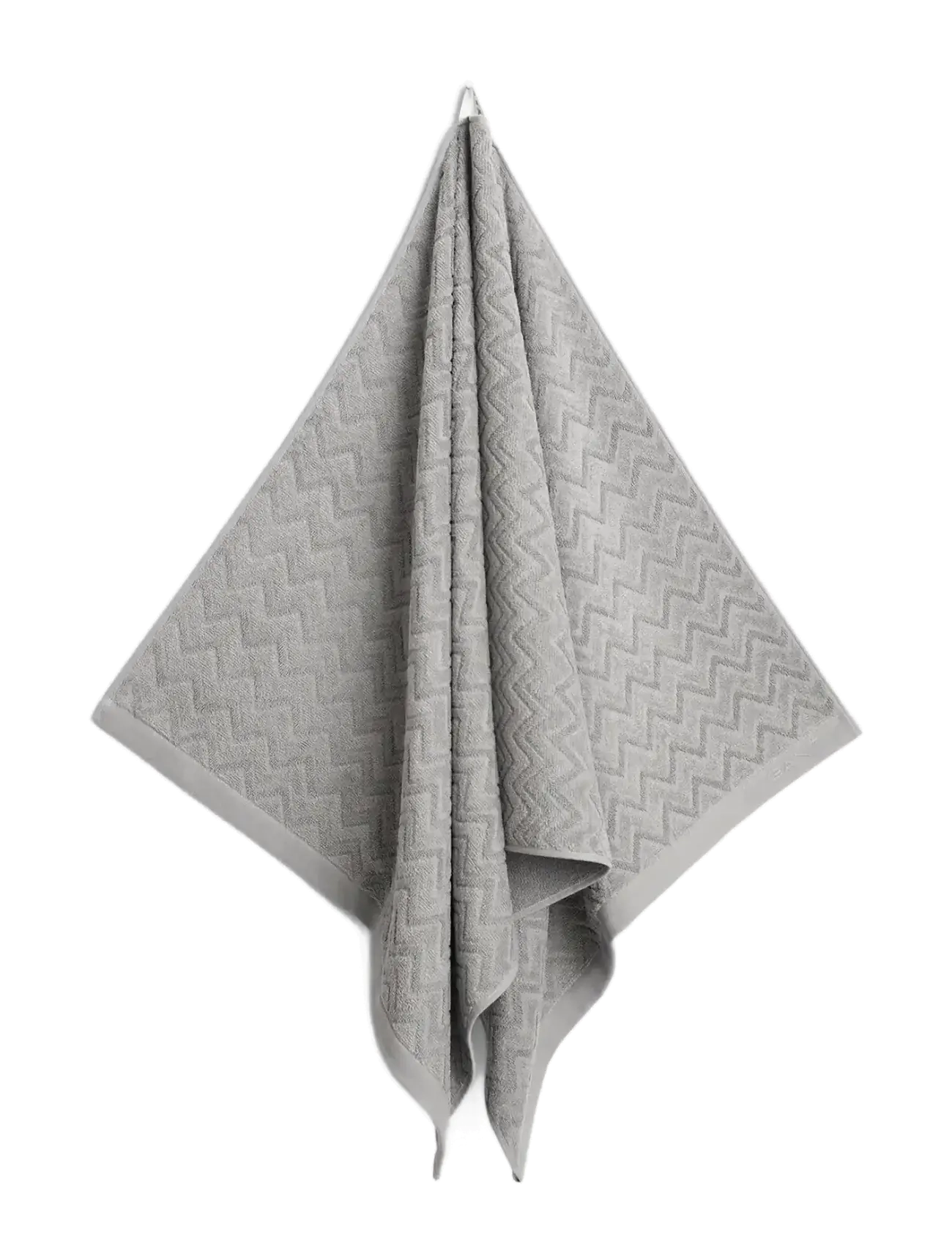 JACQUARD HERRINGBONE TOWEL - CONCRETE GREY