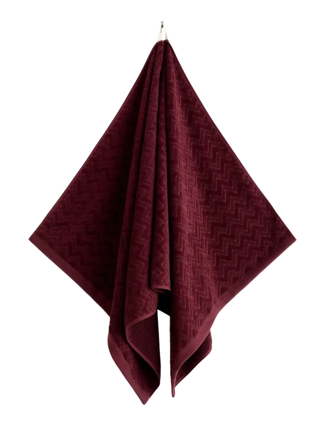 Gant JACQUARD HERRINGBONE TOWEL 70X140 - Gant Home - DARKENED WINE / burgundy
