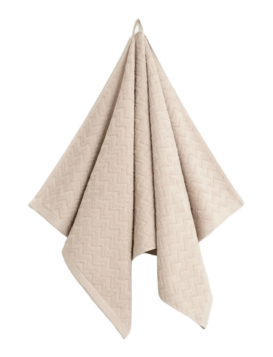 Gant - JACQUARD HERRINGBONE TOWEL 70X140 - kylpypyyhkeet - faded beige - 1