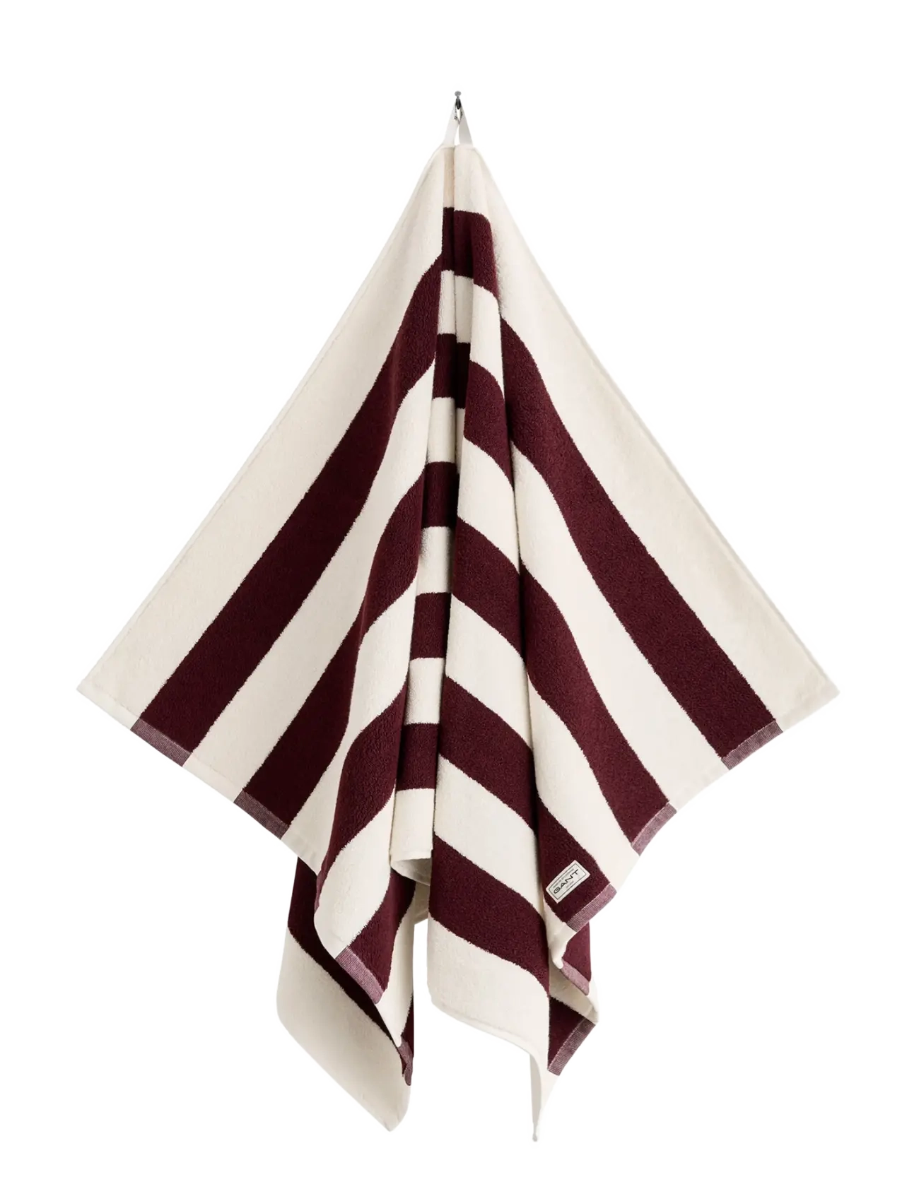 Gant STRIPE TOWEL 70X140 - Håndklæder - DARKENED WINE / burgundy