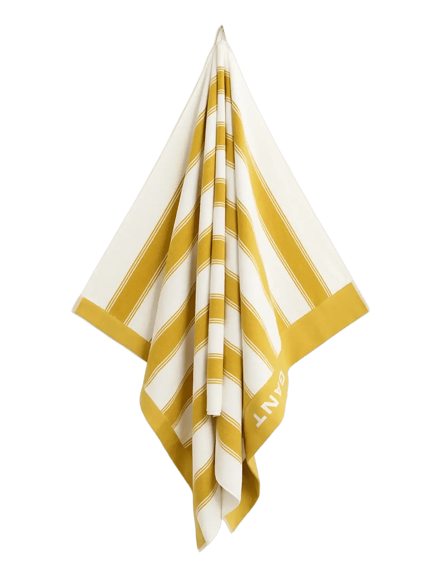 Gant - YACHT STRIPE BEACH TOWEL - badehåndklæder - mustard yellow - 0