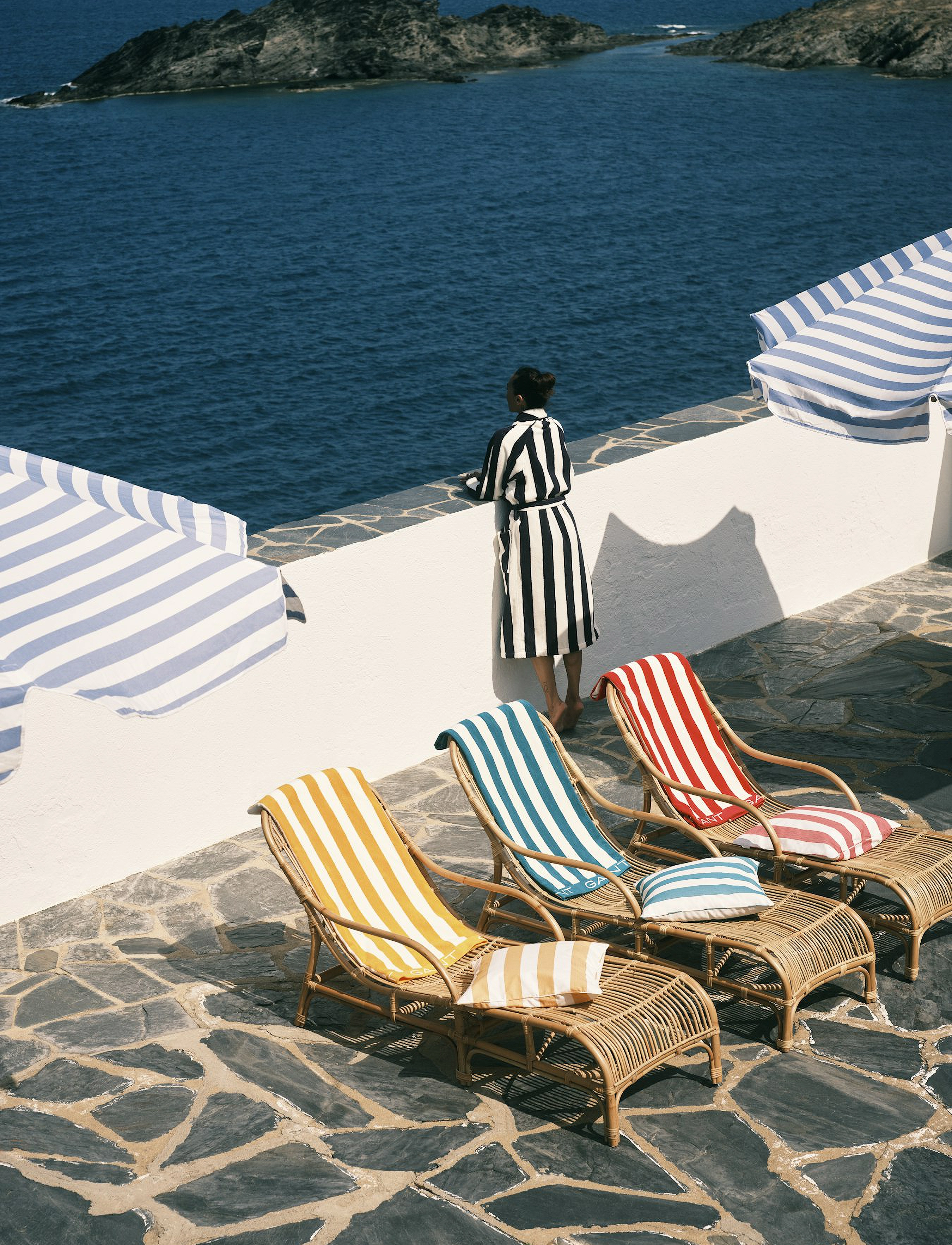 Gant Stripe Archive Shield Cushion, 50X50, Cushions & Blankets, Mehrfarbig/gemustert - Cushion Covers, Homeware