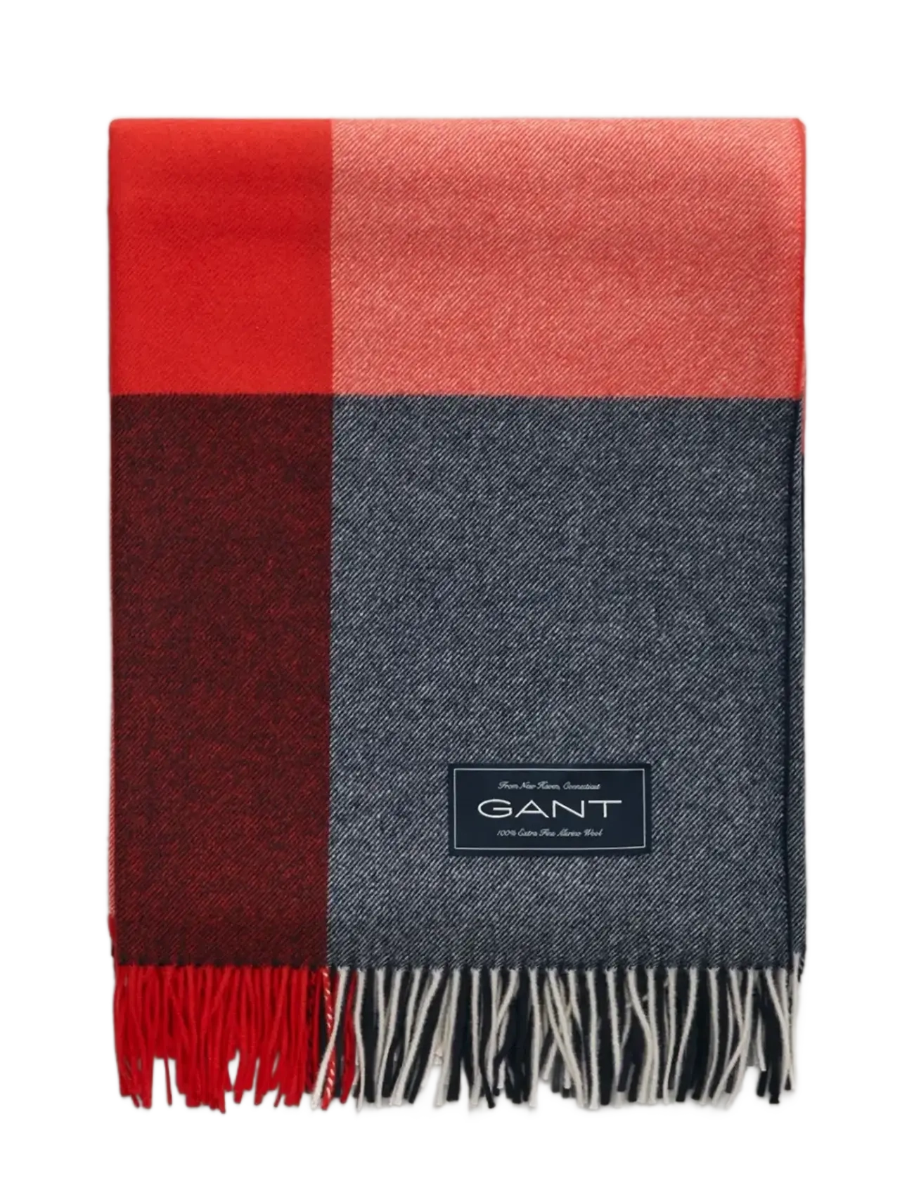 Gant Extra Fine Merino Wool Check Throw, 130X180, Cushions & Blankets, Mehrfarbig/gemustert - Blankets Throws, Homeware