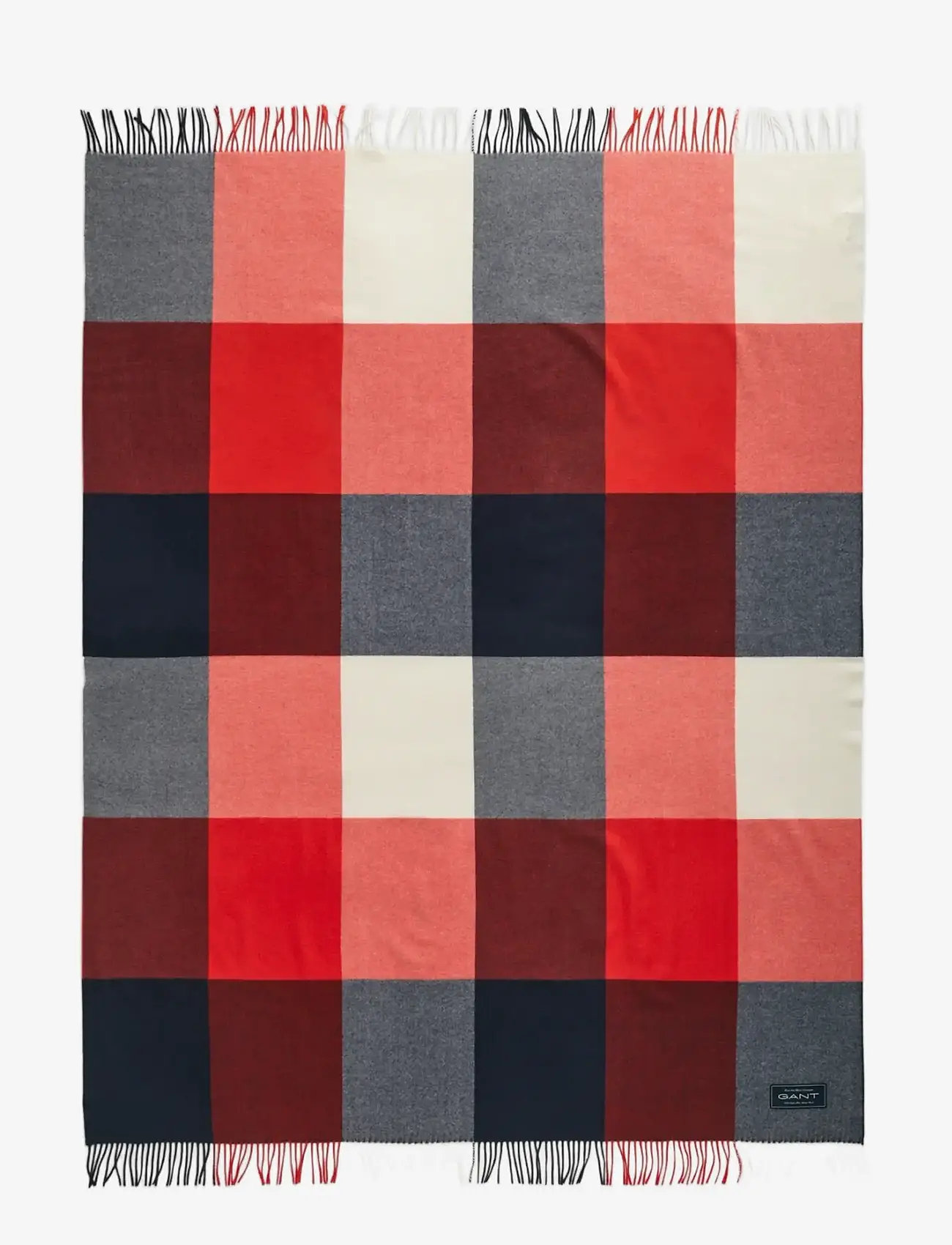 Gant - EXTRA FINE MERINO WOOL CHECK THROW - udendørstekstiler - orange red - 1