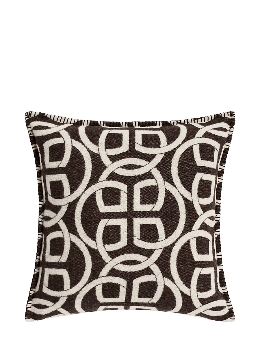 Gant - MONOGRAM WOOL CUSHION - coussins covers - deep brown - 0