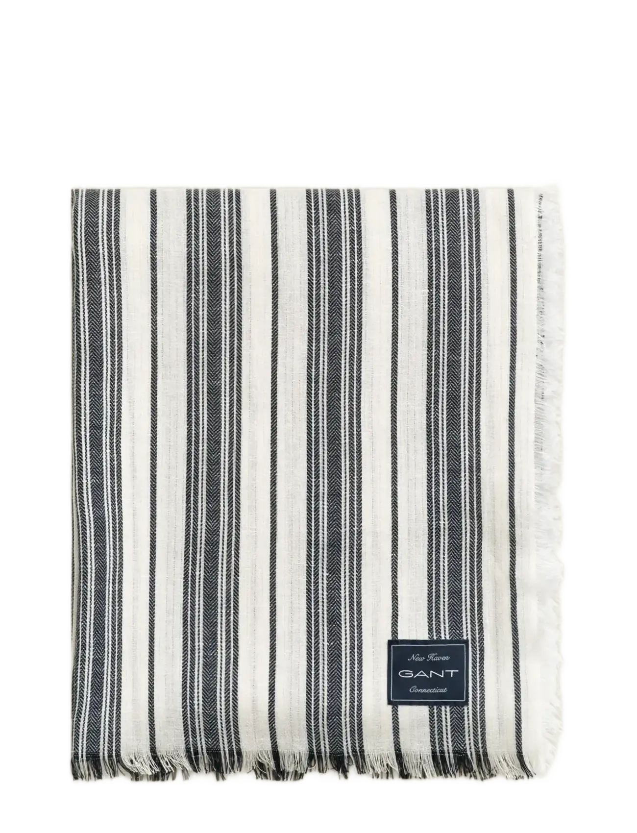 GANT COTTON LINEN YACHT THROW - GANT Home - EVENING BLUE / white