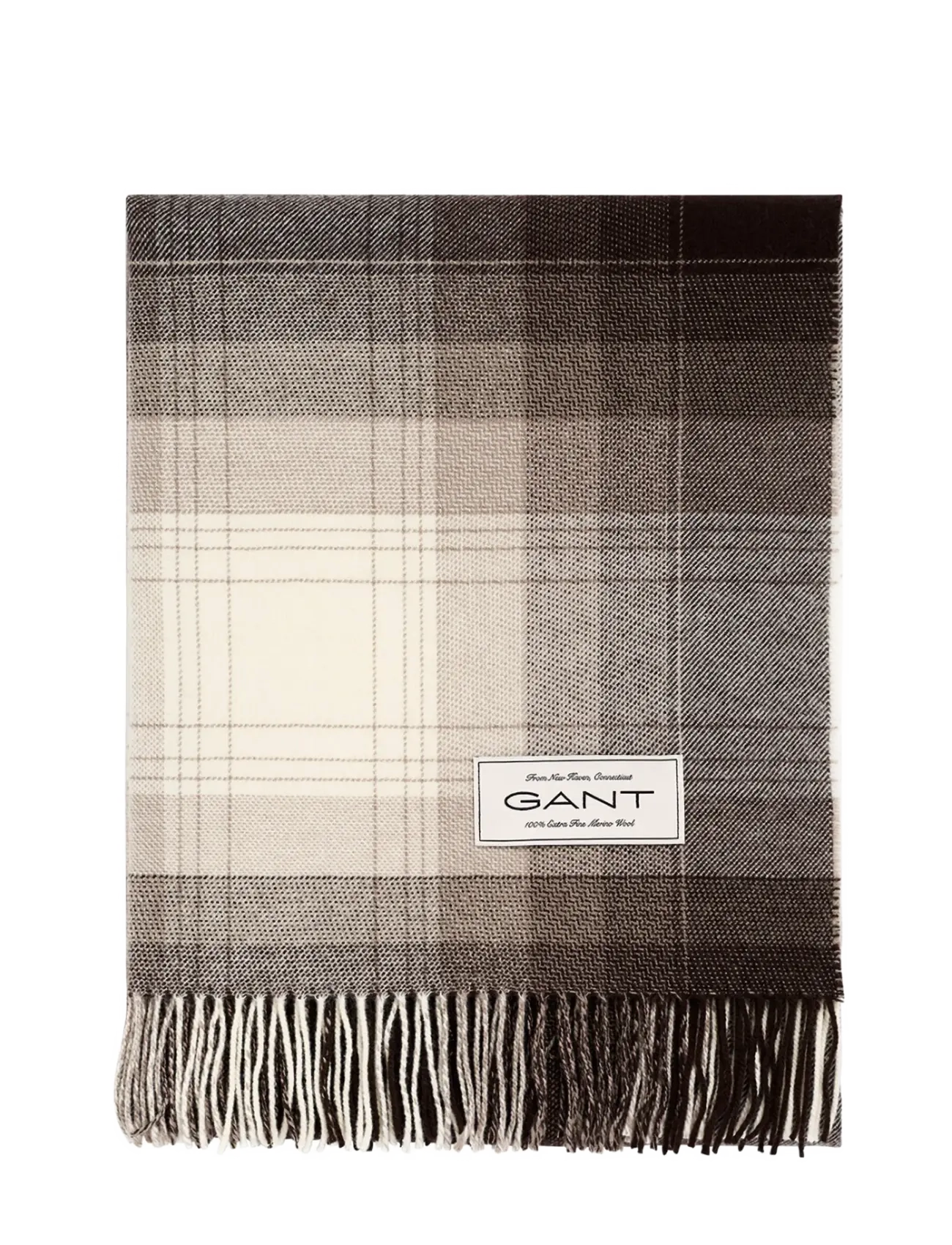 Gant EXTRA FINE MERINO WOOL THROW - Gant - MIST TAUPE / brown