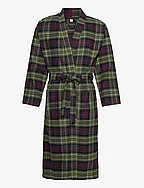 FLANNEL ROBE - FOREST GREEN