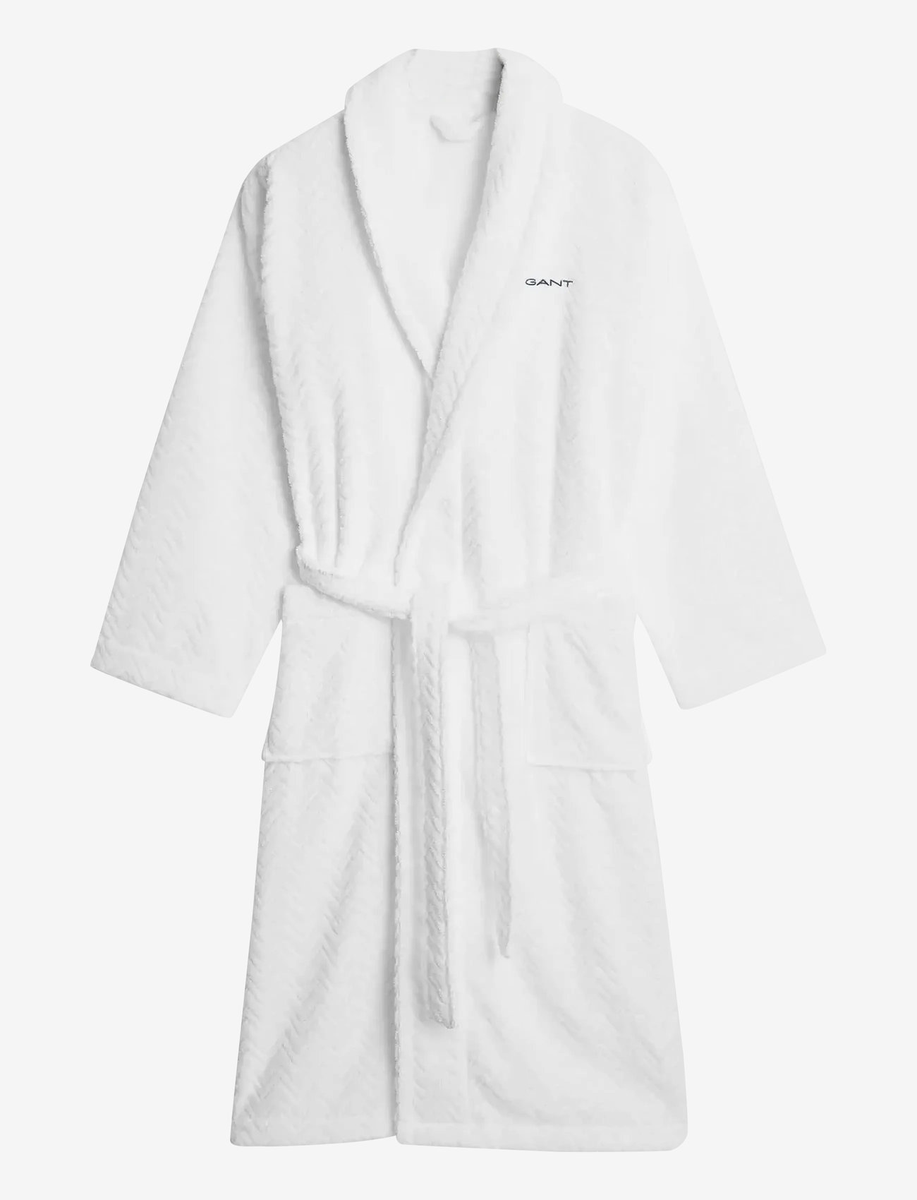 GANT - JACQUARD HERRINGBONE ROBE - nach preis einkaufen - white - 0