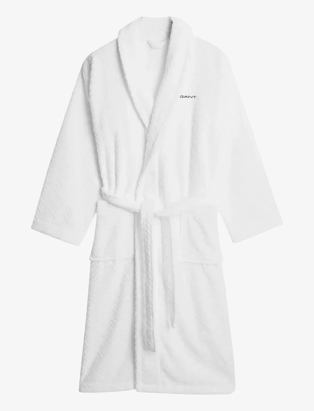 GANT - JACQUARD HERRINGBONE ROBE - vardagsstil - white - 0