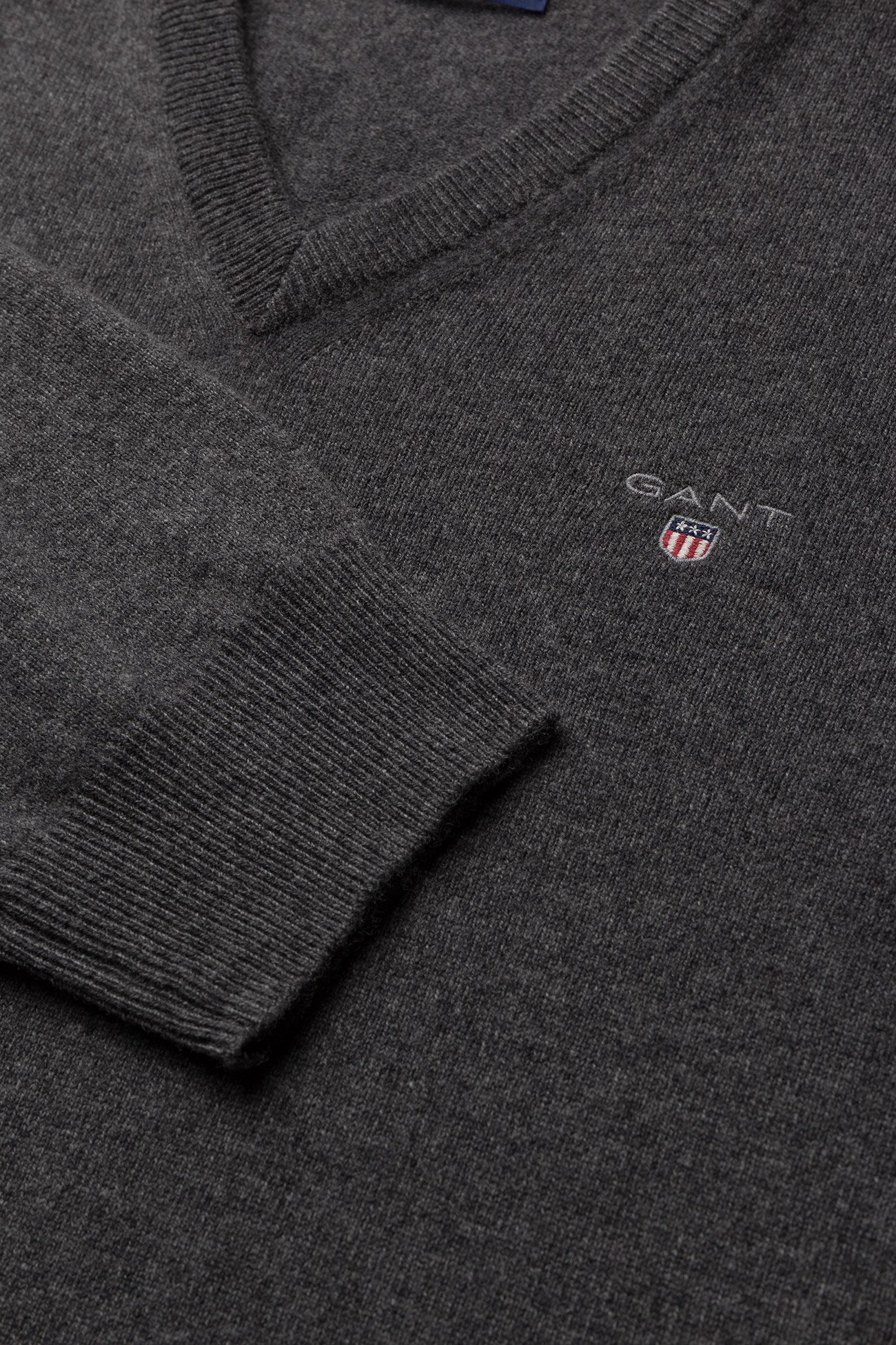 GANT - SUPERFINE LAMBSWOOL V-NECK - antracit melange - 2