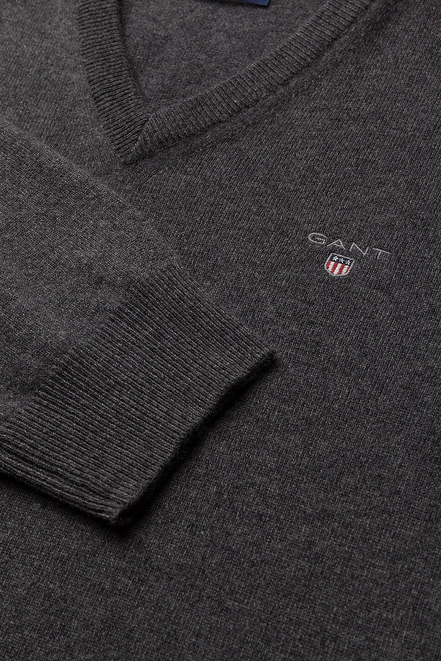 GANT - SUPERFINE LAMBSWOOL V-NECK - antracit melange - 2