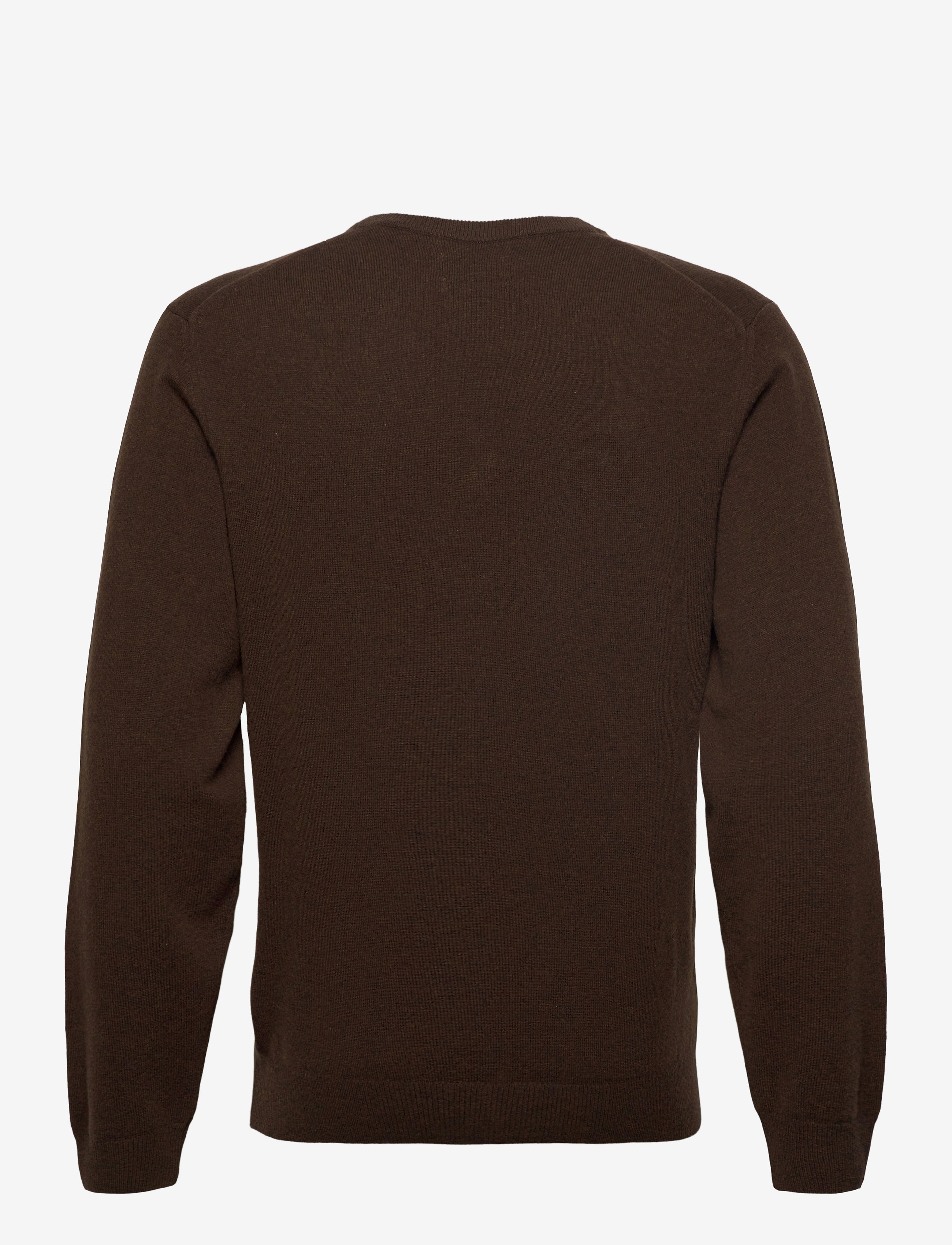 GANT - SUPERFINE LAMBSWOOL V-NECK - dk brown melange - 1