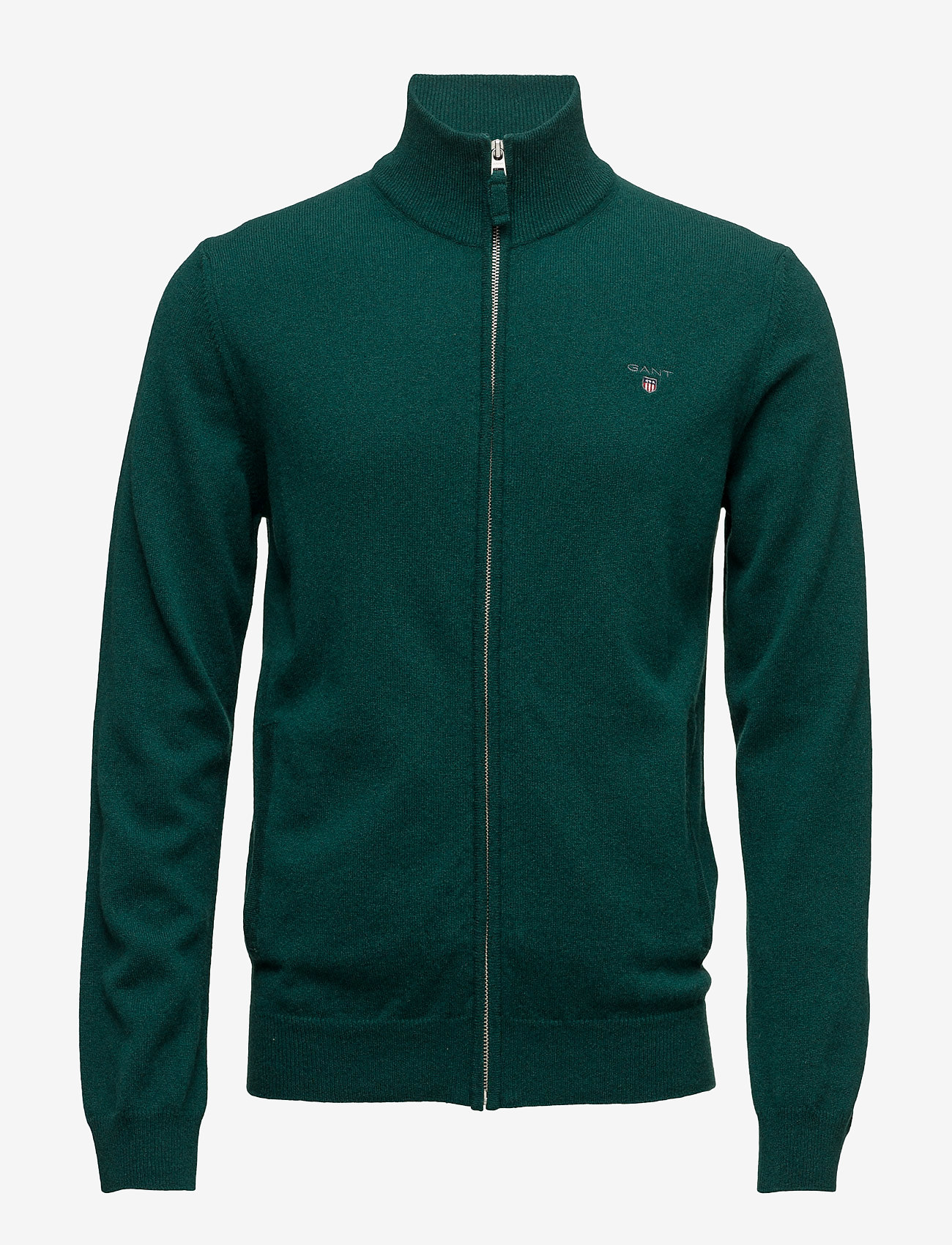 GANT - SUPERFINE LAMBSWOOL ZIP CARDIGA - tartan green - 0