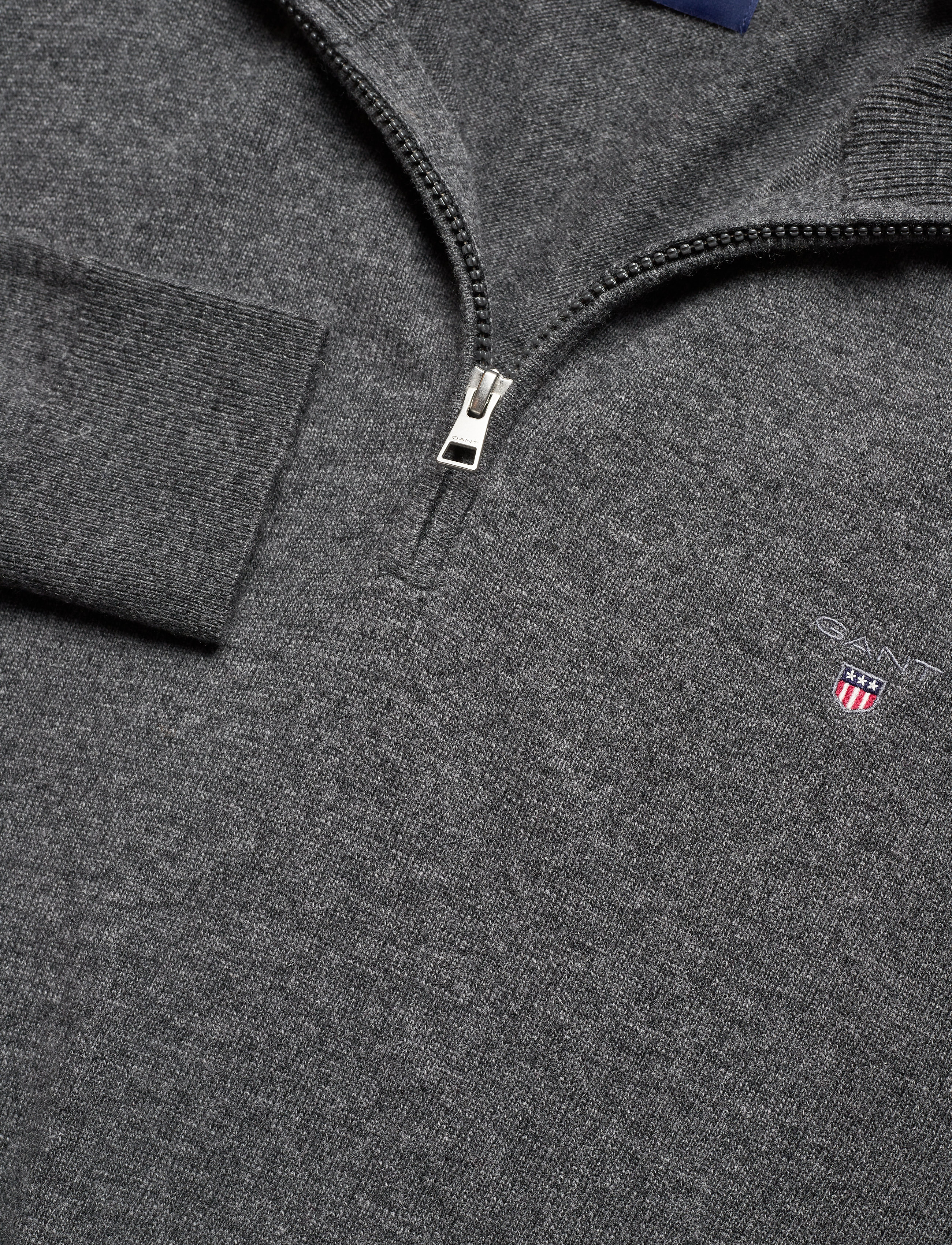 GANT - LAMBSWOOL BLEND ZIP - charcoal melange - 2