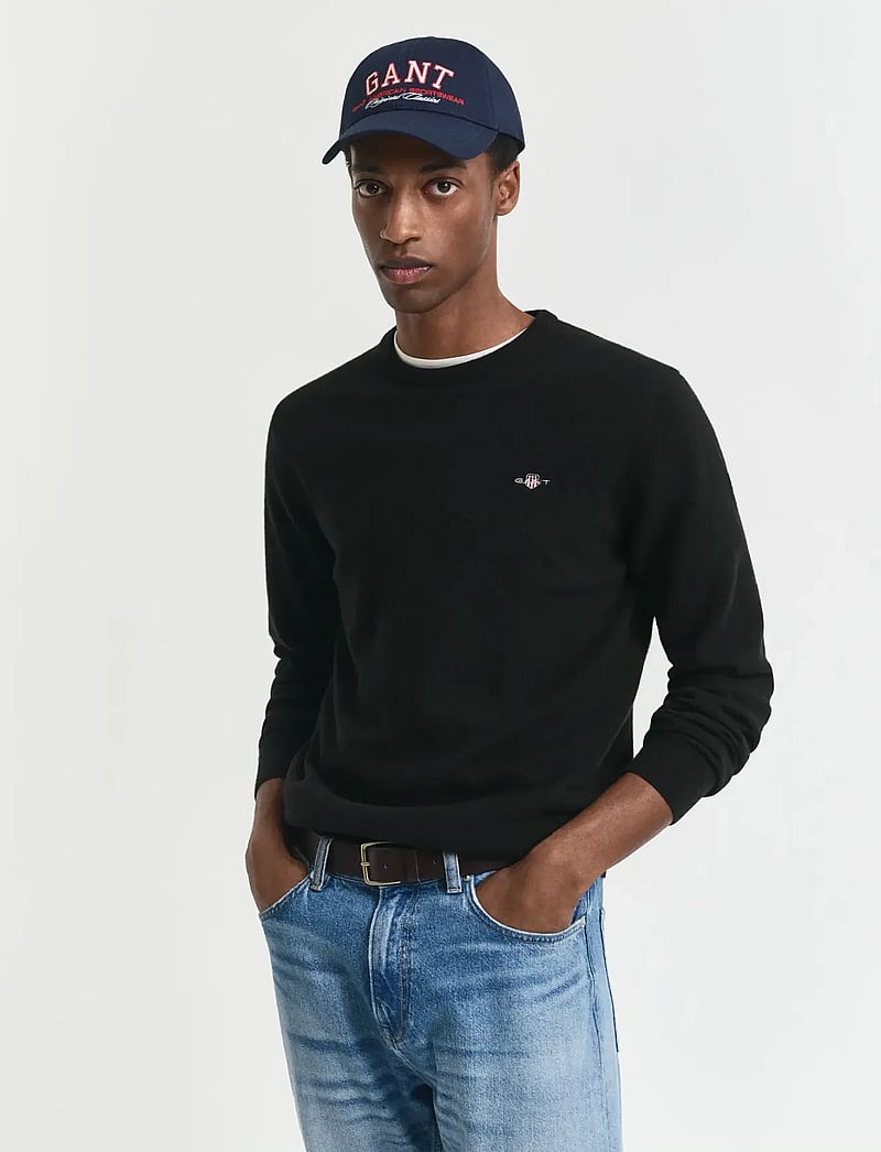 GANT - SUPERFINE LAMBSWOOL C-NECK - rund hals - black - 0