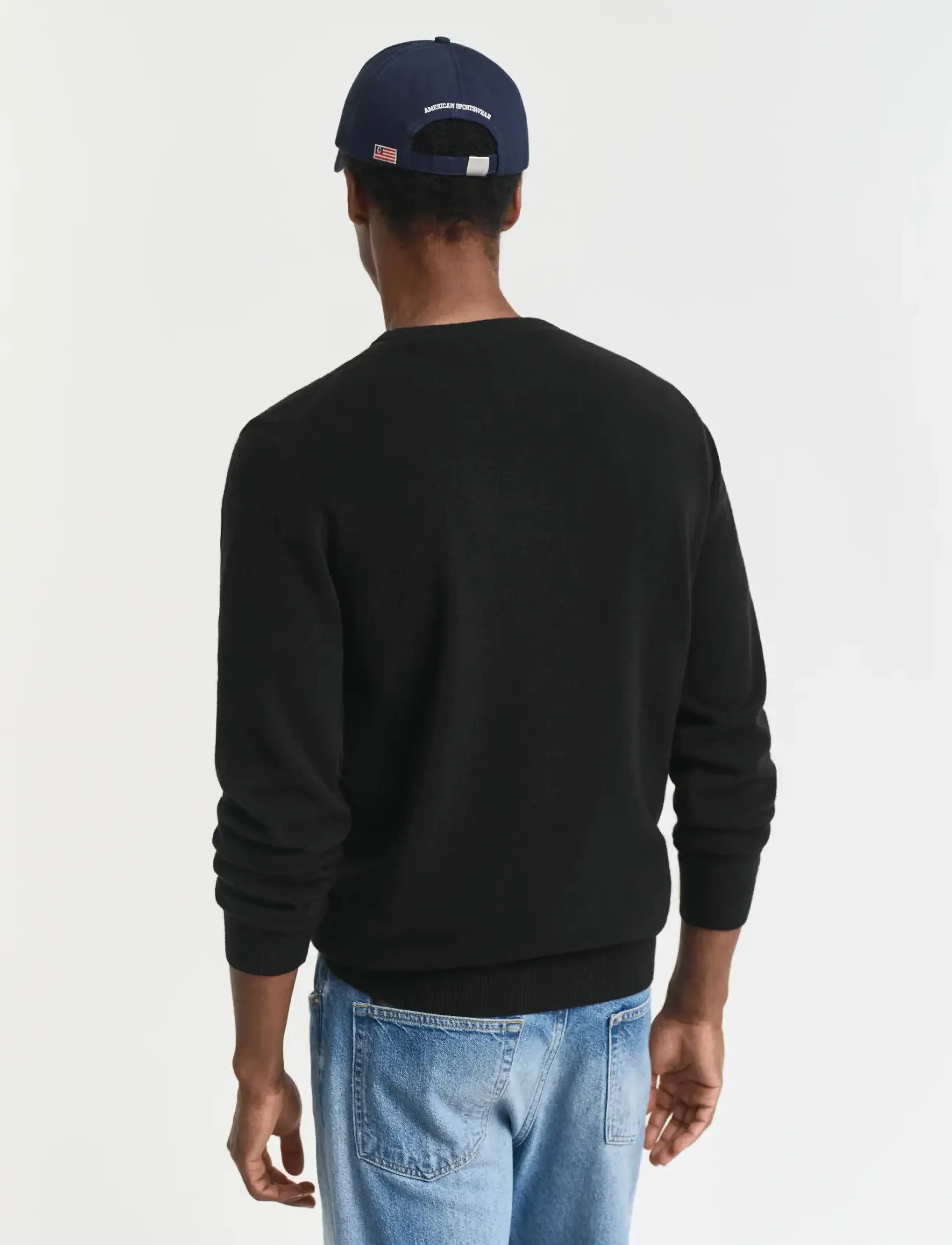 Gant - SUPERFINE LAMBSWOOL C-NECK - pyöreäaukkoiset - black - 3