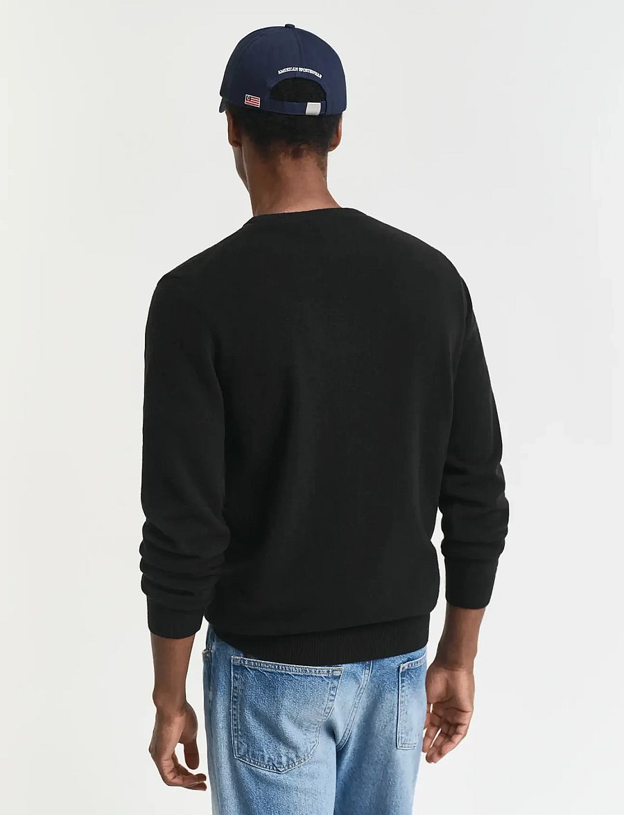 Gant - SUPERFINE LAMBSWOOL C-NECK - pyöreäaukkoiset - black - 3