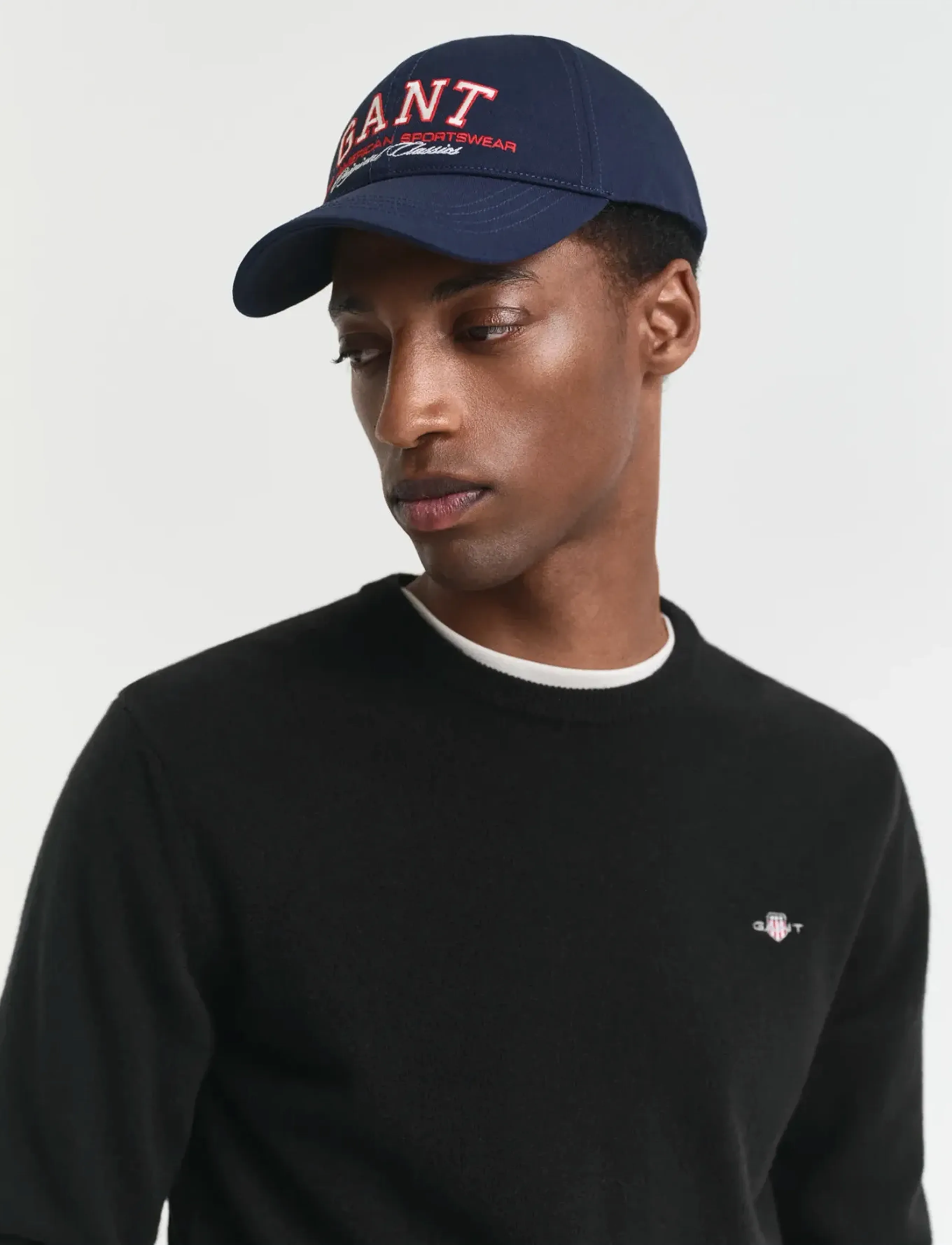 Gant - SUPERFINE LAMBSWOOL C-NECK - pyöreäaukkoiset - black - 4