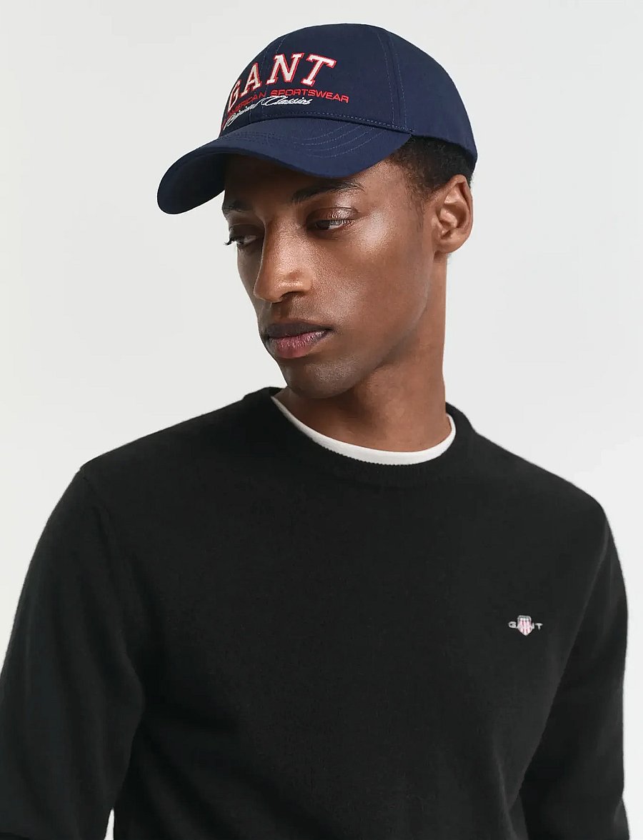 Gant - SUPERFINE LAMBSWOOL C-NECK - pyöreäaukkoiset - black - 4
