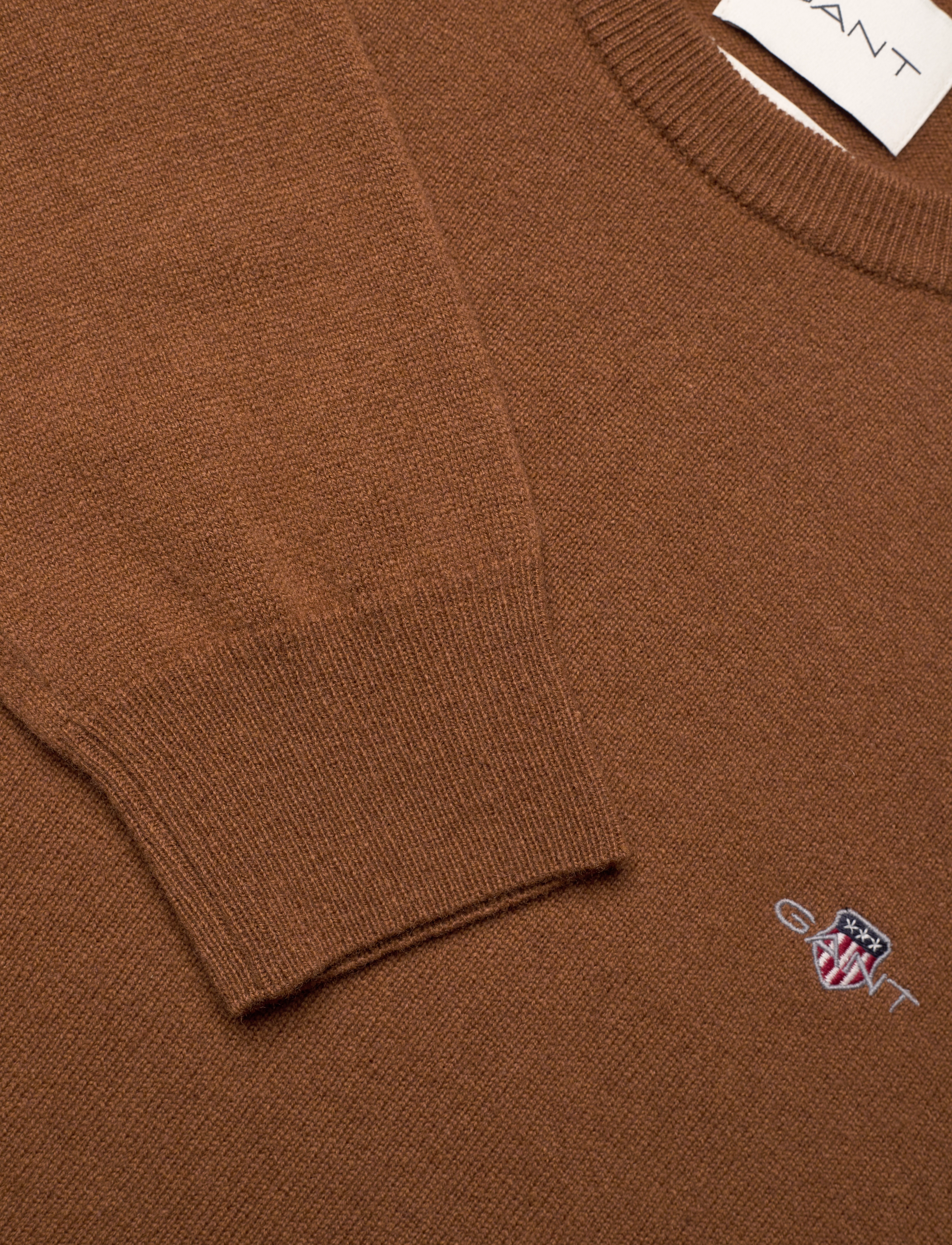 Gant - SUPERFINE LAMBSWOOL C-NECK - trøjer - cacao - 2