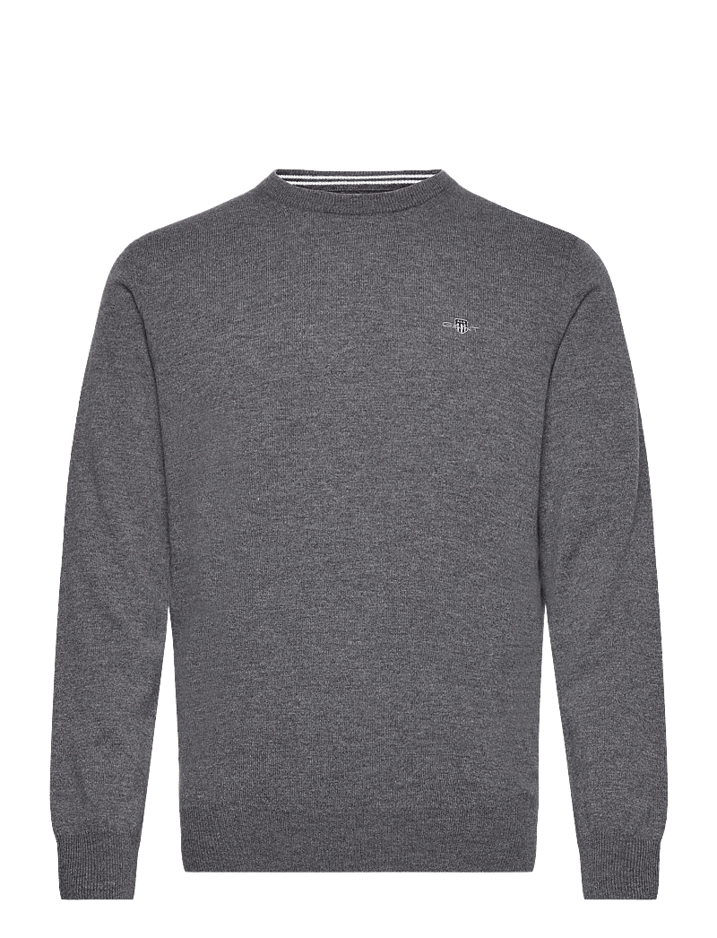 GANT Maglione Uomo In Lana D'Agnello Superfine - Girocollo Regular Fit, Dark Navy Melange, Taglia XXX-Large - Facile Da Pulire