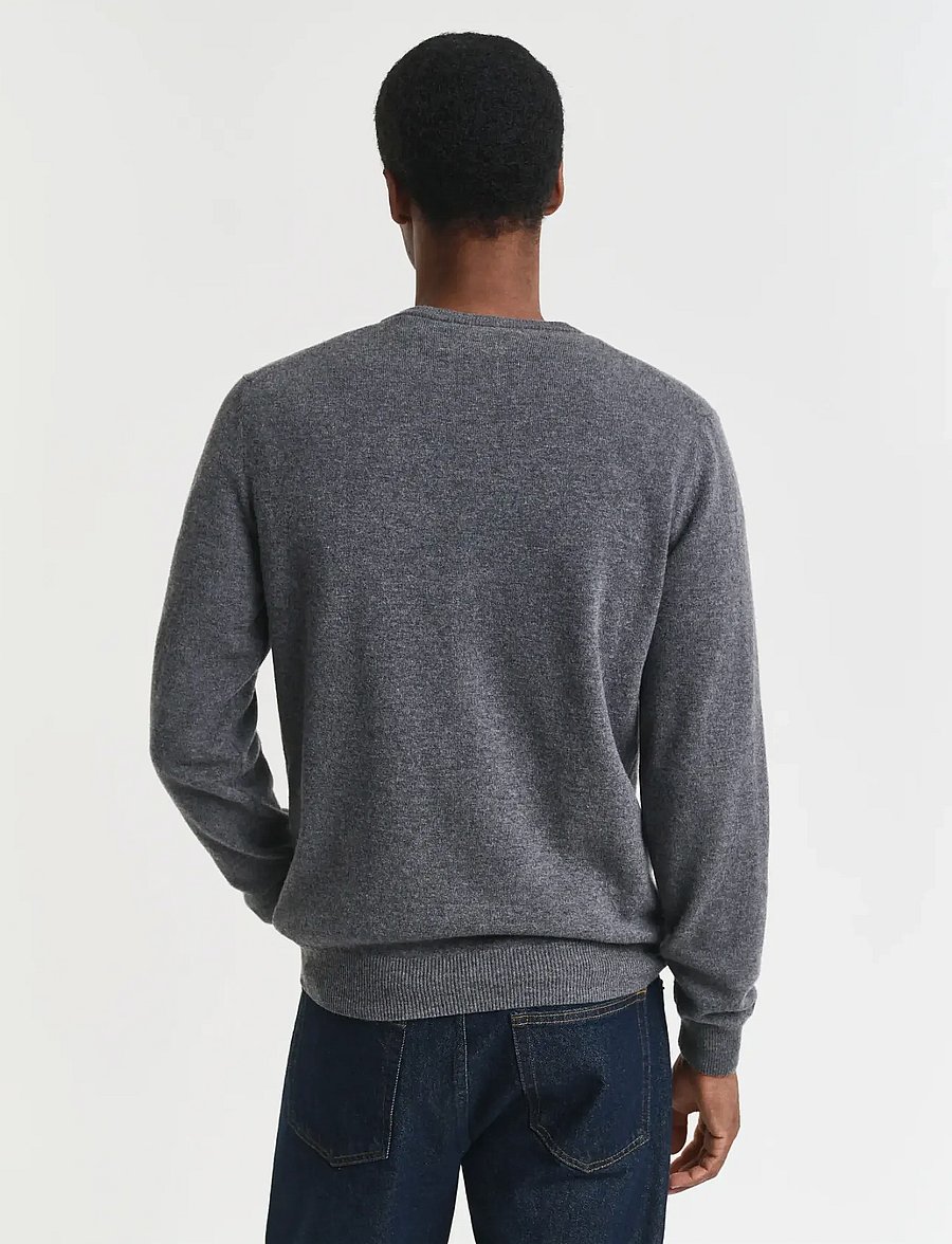 Gant - SUPERFINE LAMBSWOOL C-NECK - rundhals - charcoal melange - 3