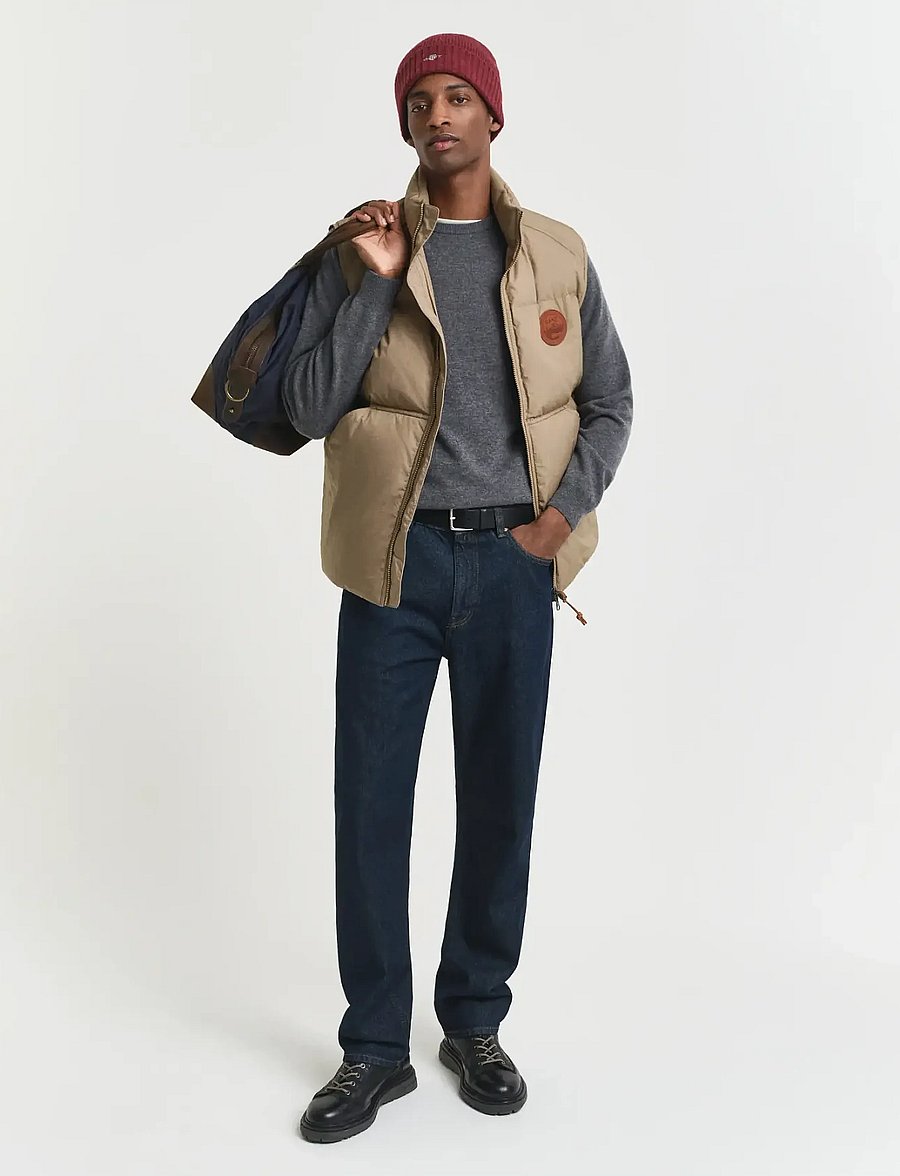 Gant - SUPERFINE LAMBSWOOL C-NECK - rundhals - charcoal melange - 5