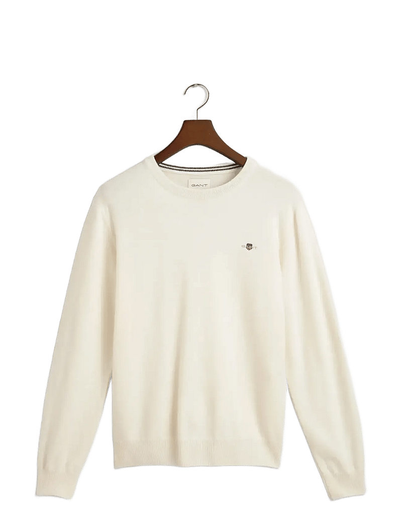 GANT - SUPERFINE LAMBSWOOL C-NECK - Ümmarguse kaelusega kudumid - cream - 1