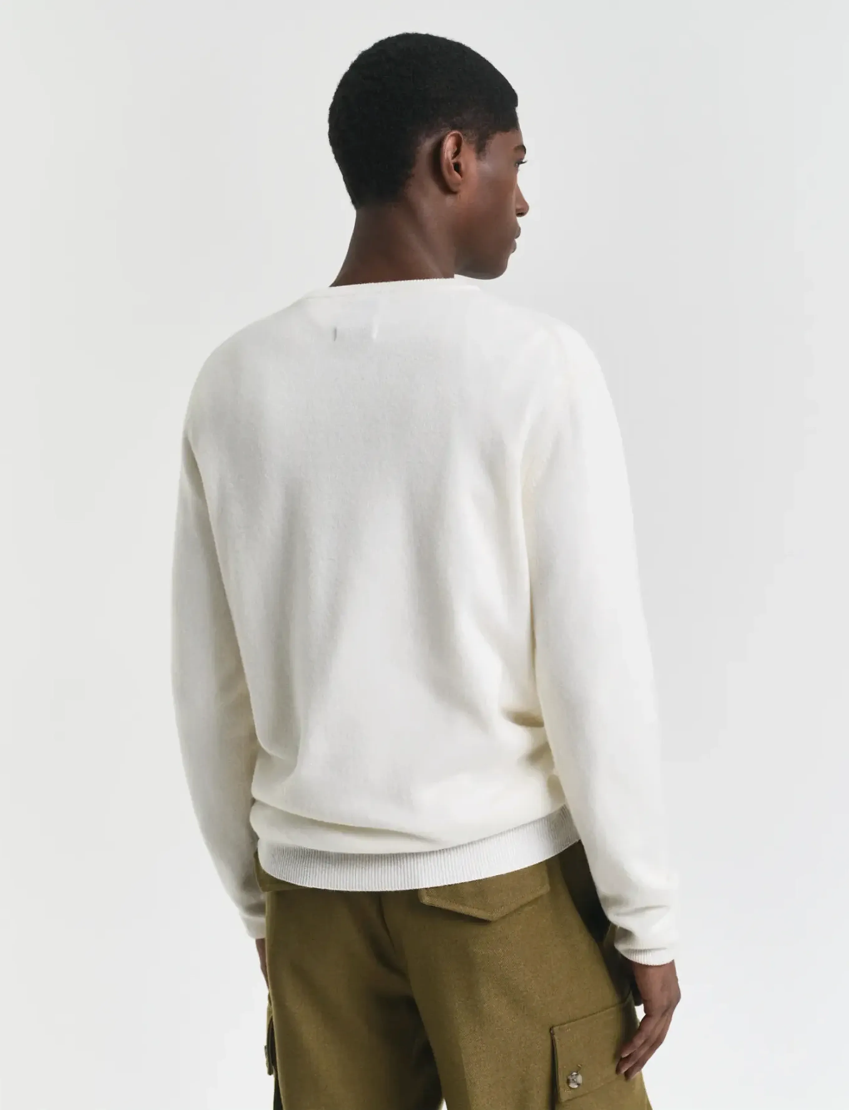Gant - SUPERFINE LAMBSWOOL C-NECK - round necks - cream - 3