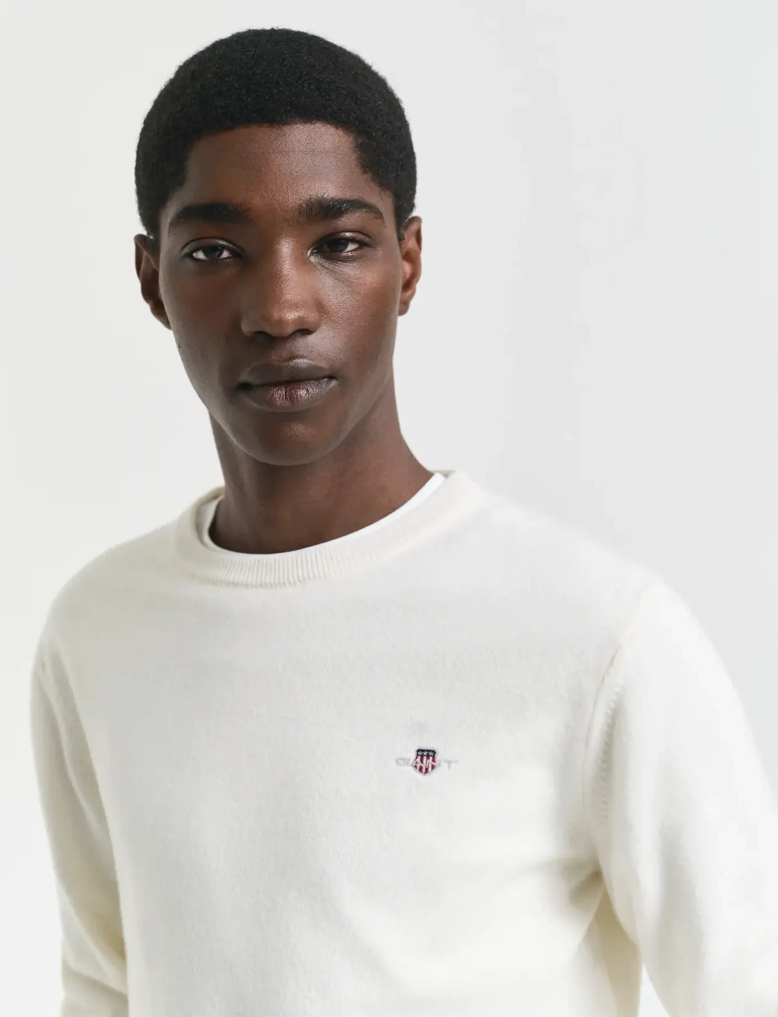 Gant - SUPERFINE LAMBSWOOL C-NECK - round necks - cream - 4