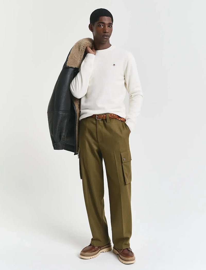 GANT - SUPERFINE LAMBSWOOL C-NECK - Ümmarguse kaelusega kudumid - cream - 5