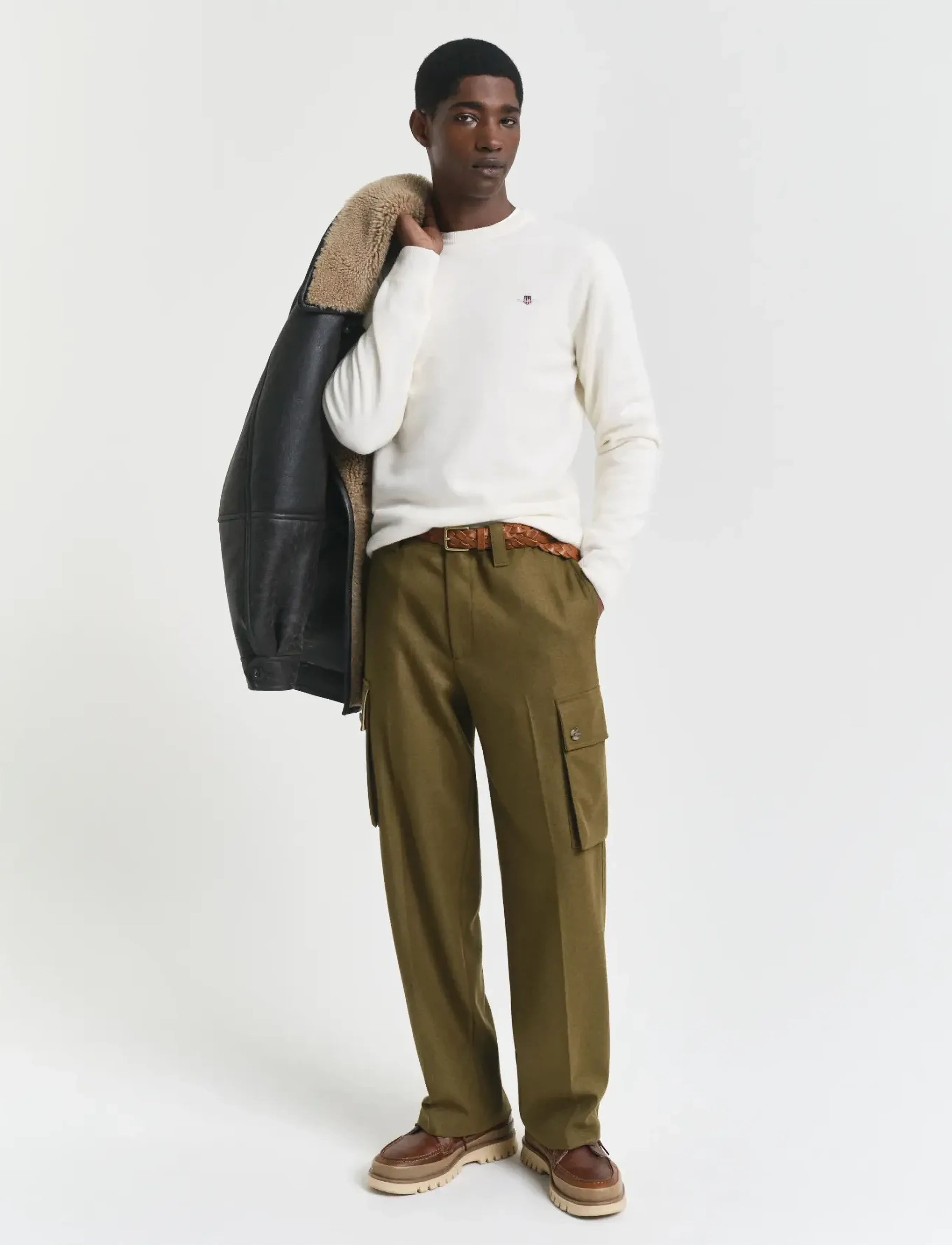 Gant - SUPERFINE LAMBSWOOL C-NECK - rundhals - cream - 5