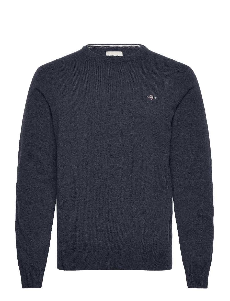 Gant - SUPERFINE LAMBSWOOL C-NECK - rundhals - dark navy melange - 1