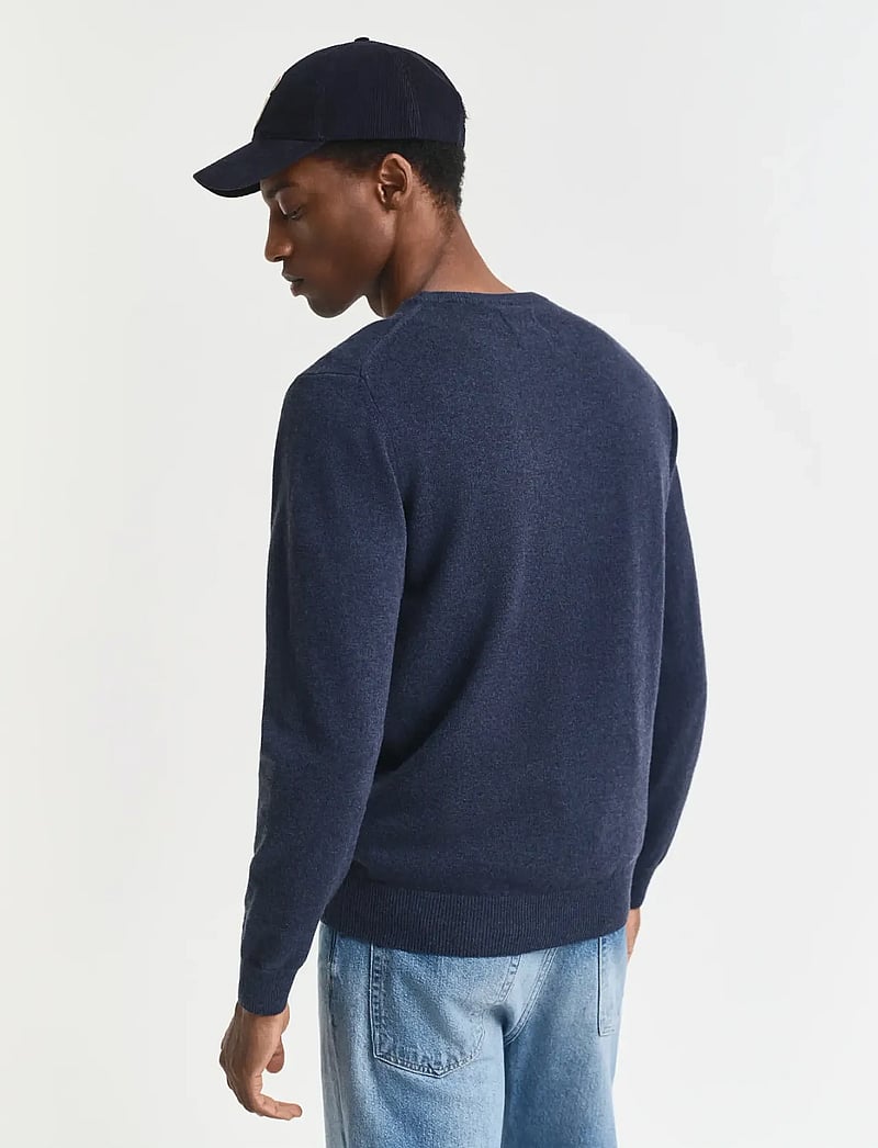 GANT - SUPERFINE LAMBSWOOL C-NECK - rundhalsad - dark navy melange - 3