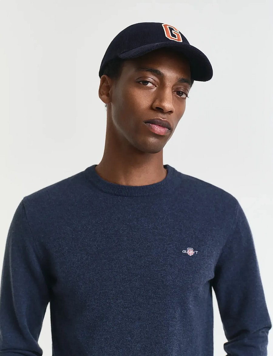 Gant - SUPERFINE LAMBSWOOL C-NECK - rundhals - dark navy melange - 4