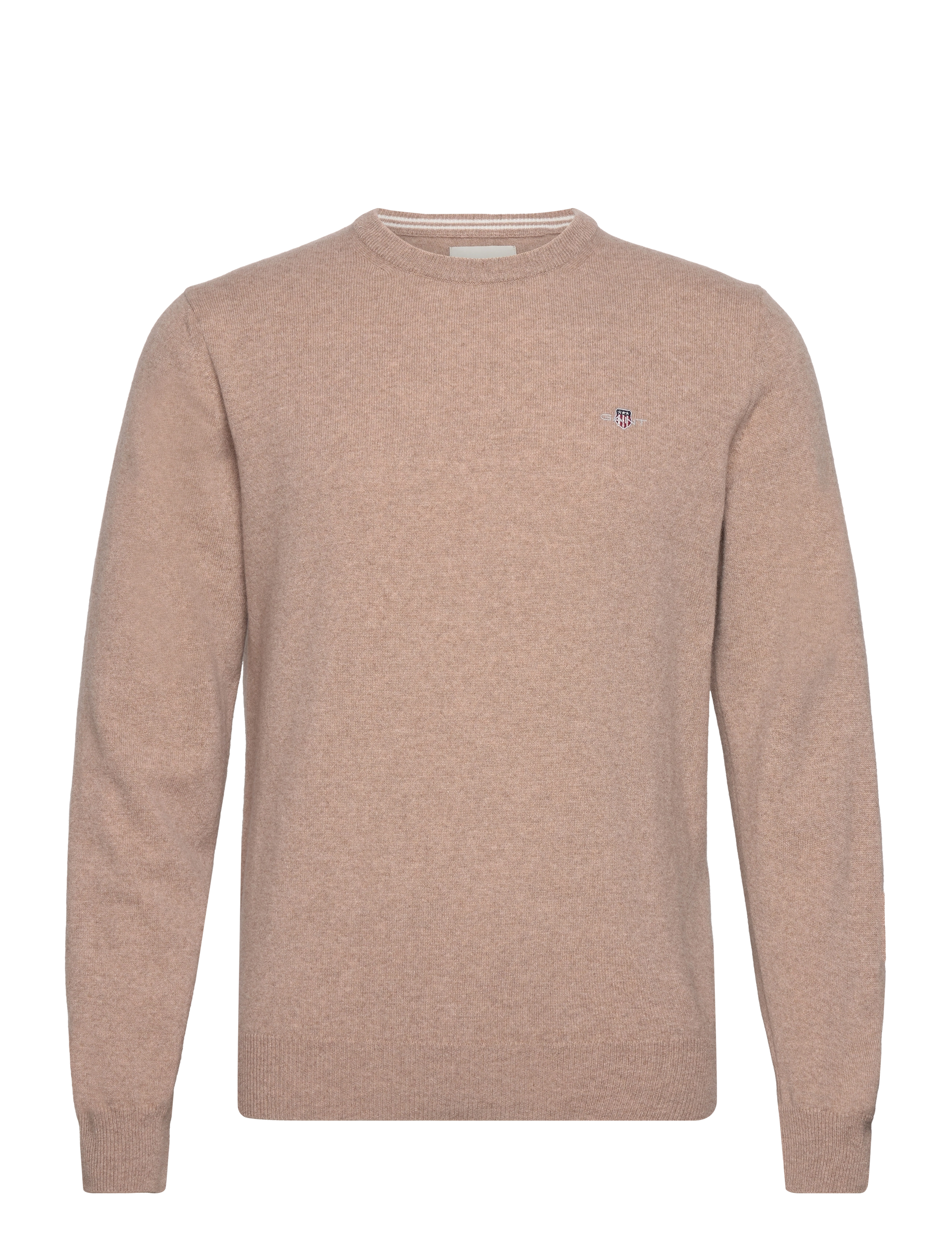 SUPERFINE LAMBSWOOL C-NECK - DK. SAND MELANGE