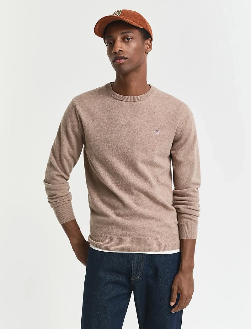 GANT - SUPERFINE LAMBSWOOL C-NECK - rundhals - dk. sand melange - 0