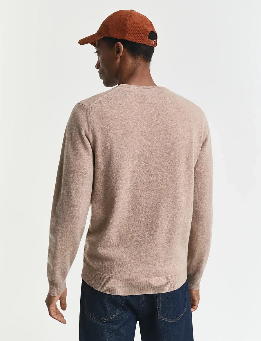 Gant - SUPERFINE LAMBSWOOL C-NECK - rundhals - dk. sand melange - 3